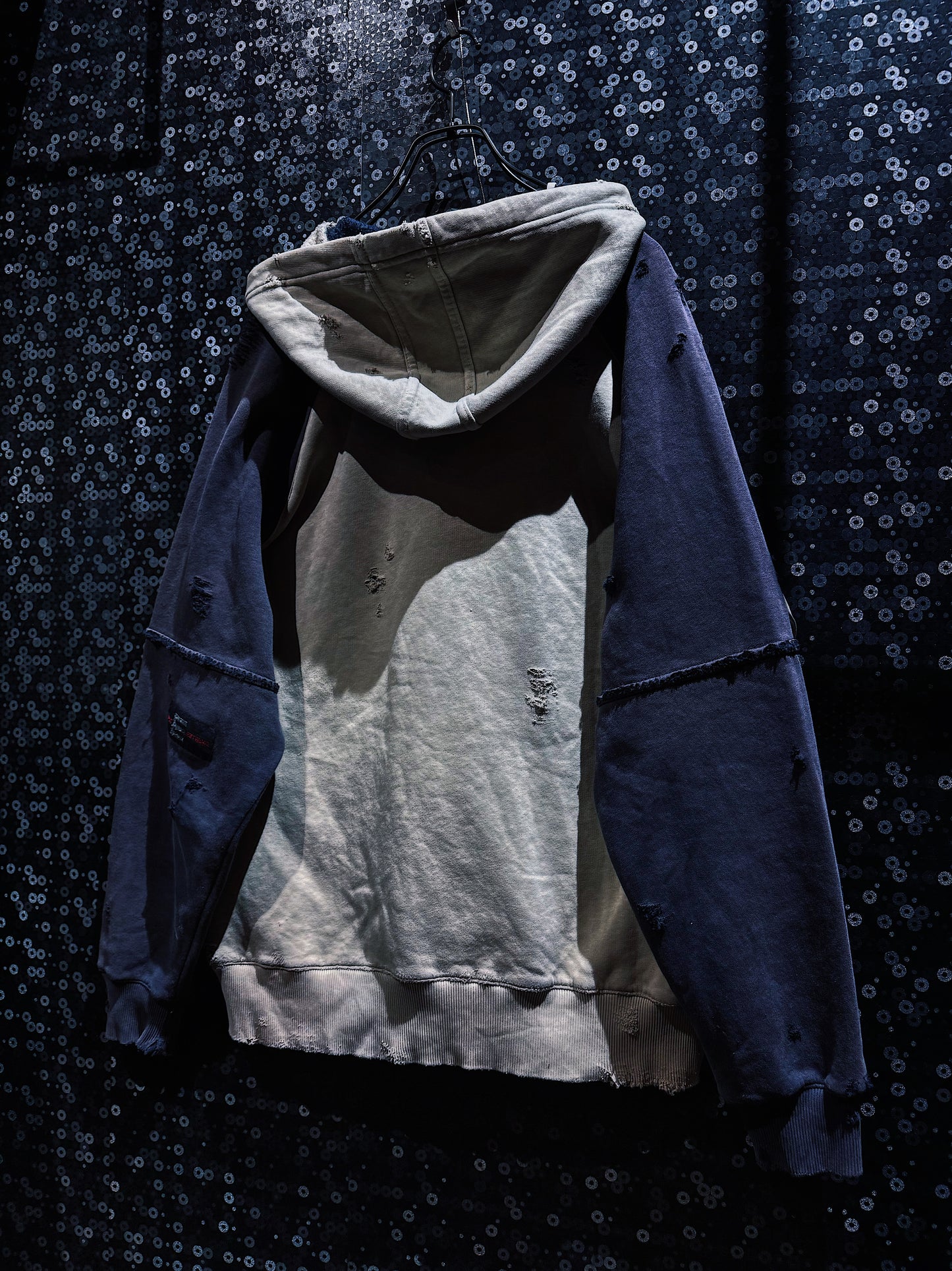 【ÆIEM】original “boro” remake adidas performance logo hoodie pullover