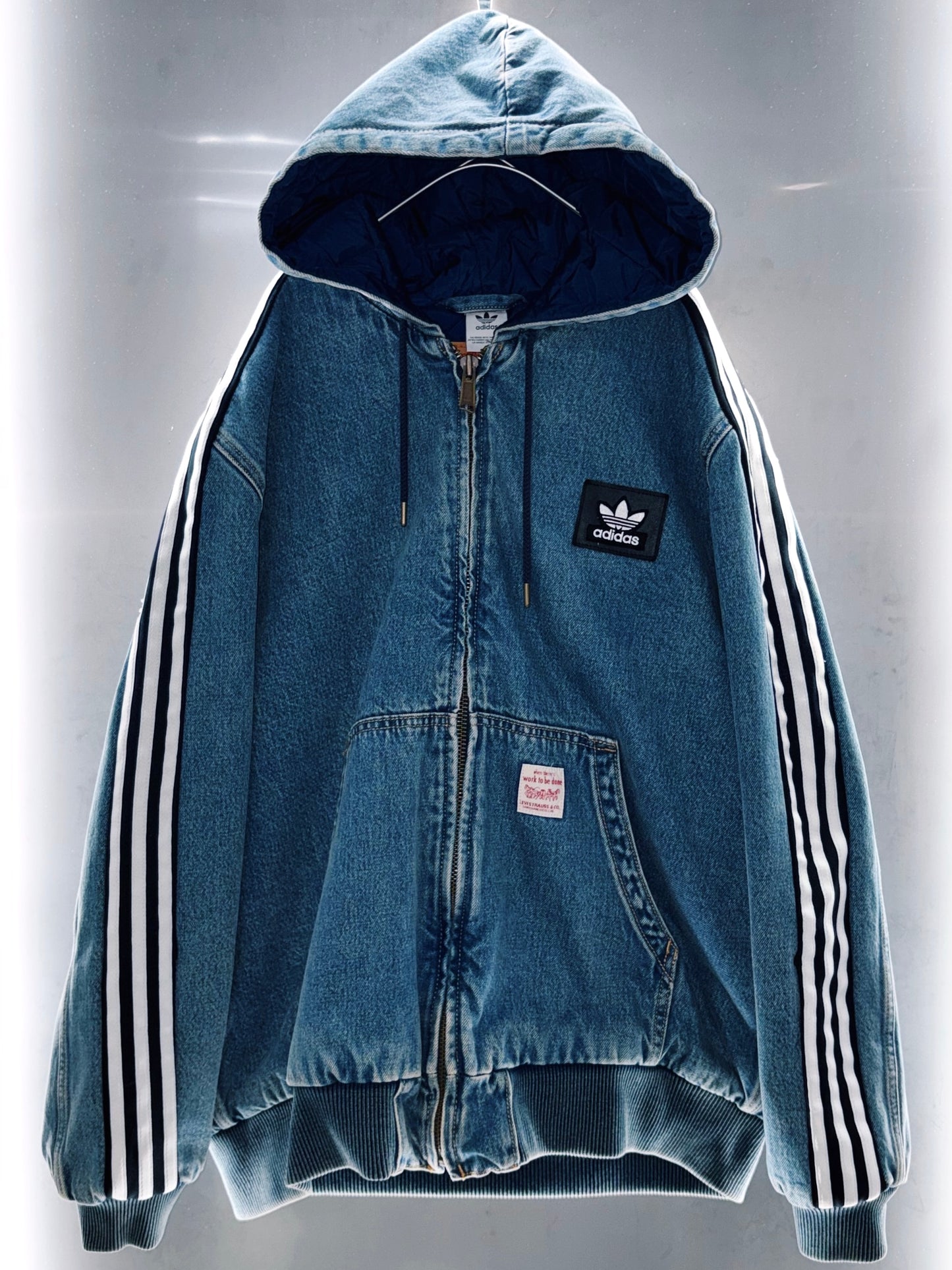 special Original Re:make "adidas×LEVI'S" hooded denim jacket