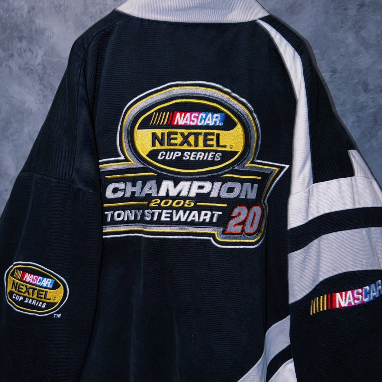 【doppio】vintage”NASCAR”company logo patches design racing jacket
