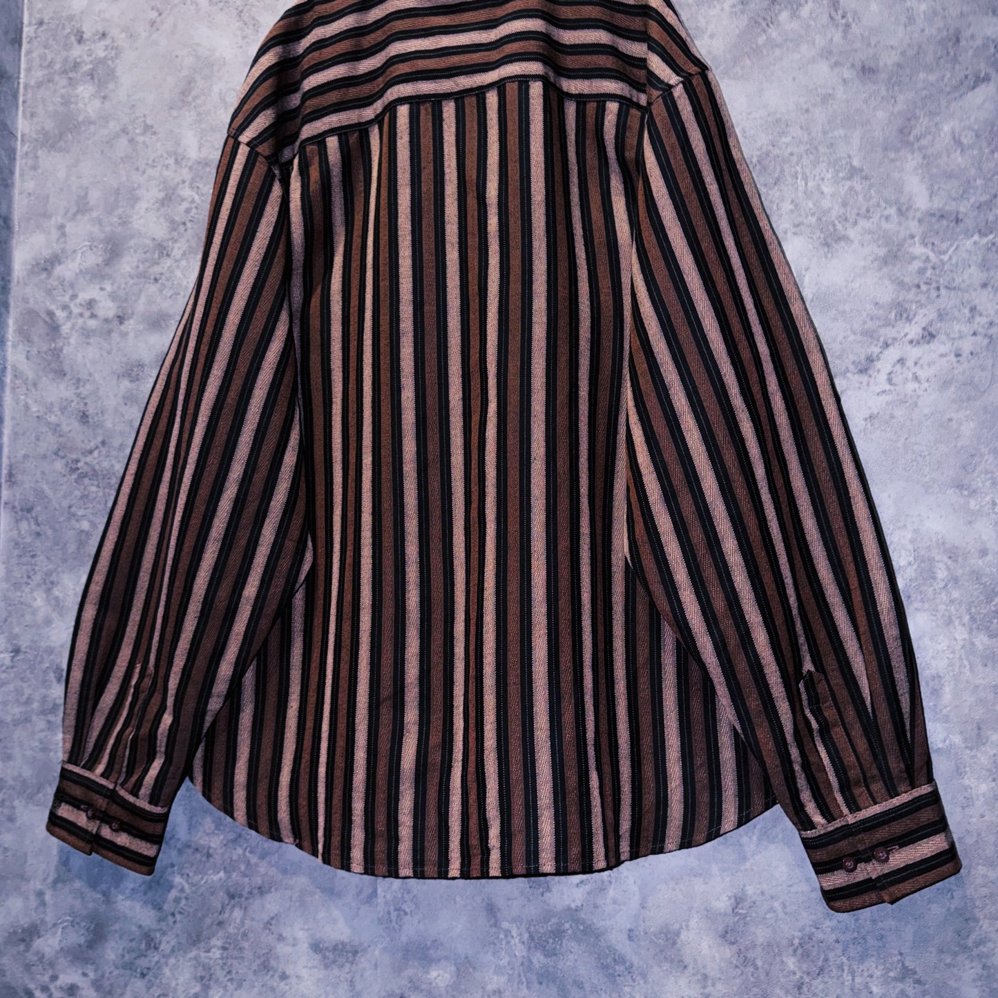 【doppio】vintage shoulder embroidery stripe pattern collar shirt