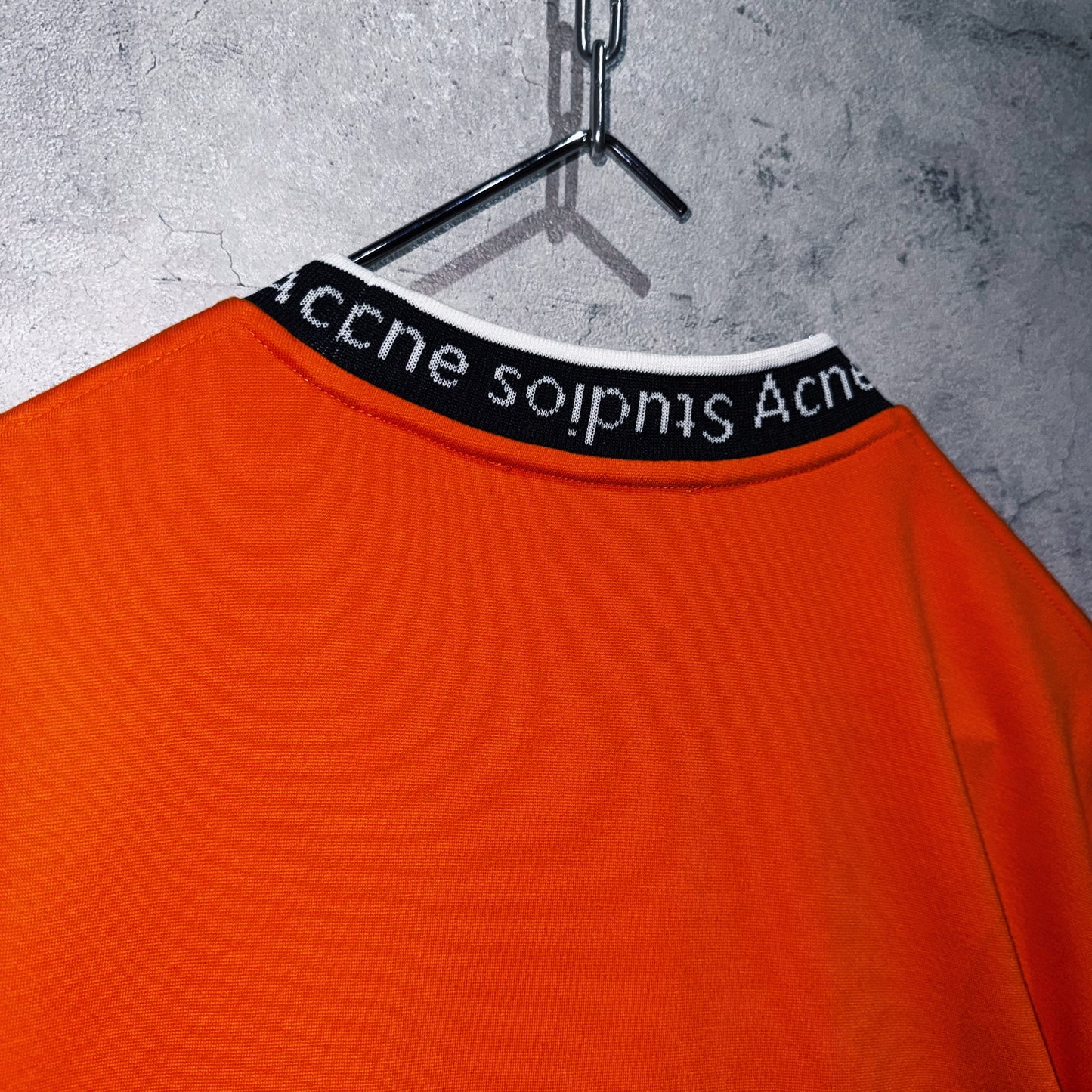 "Acne Studios"brand logo design mock neck T shirt
