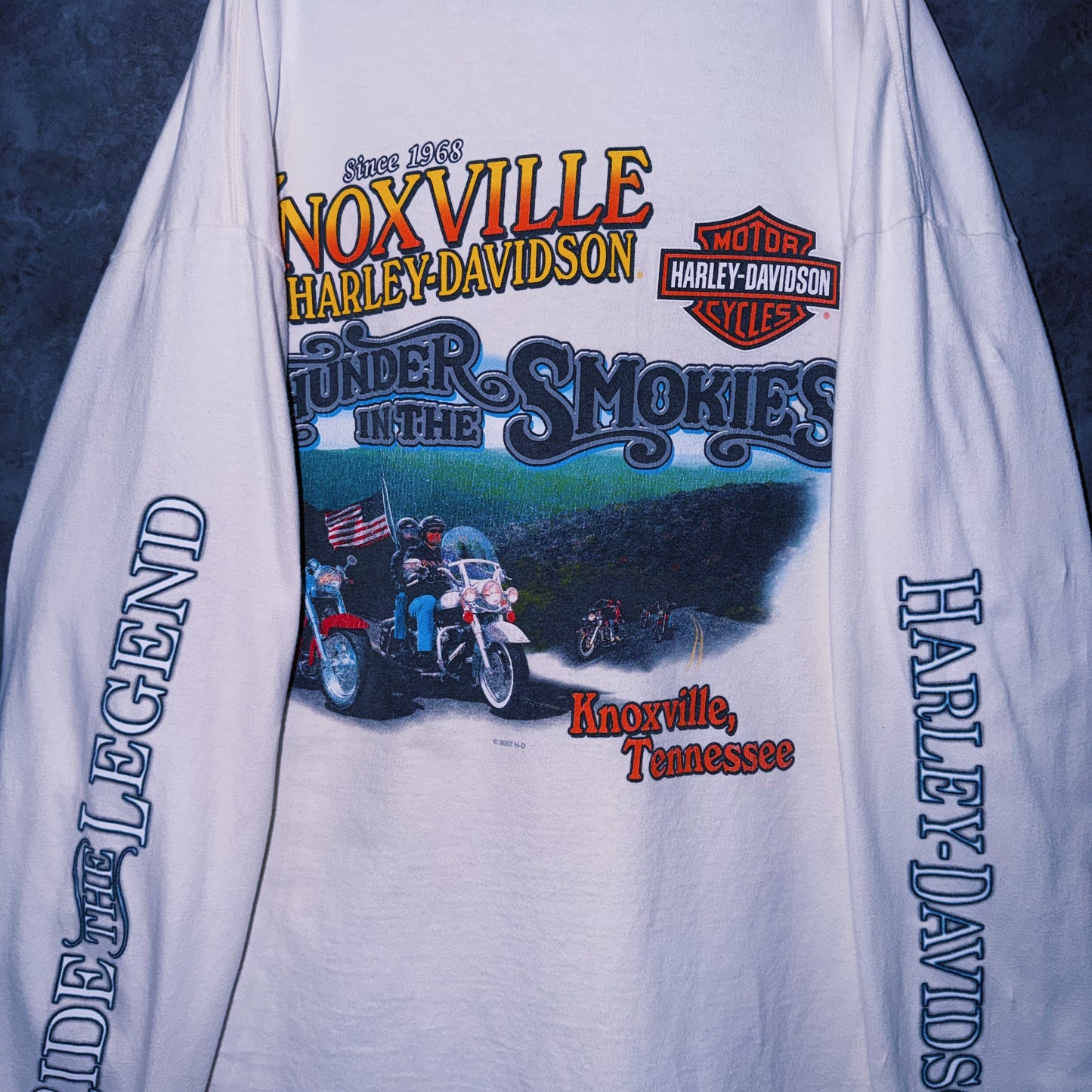 【doppio】vintage “Harley-Davidson” hot girl print design long sleeve T-shirt