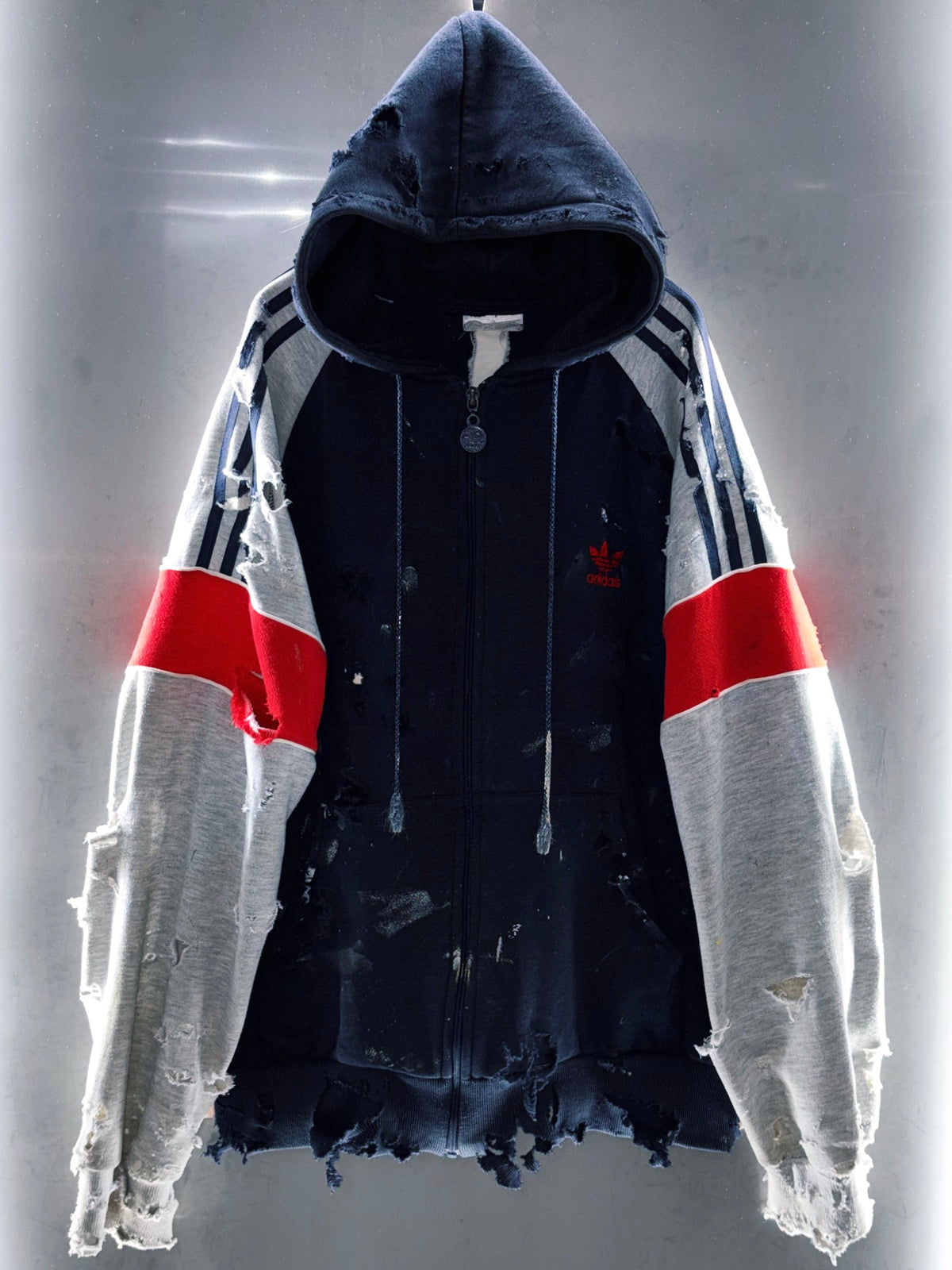 special AINE Original vintage adidas "boro " Re:make zip-up hoodle