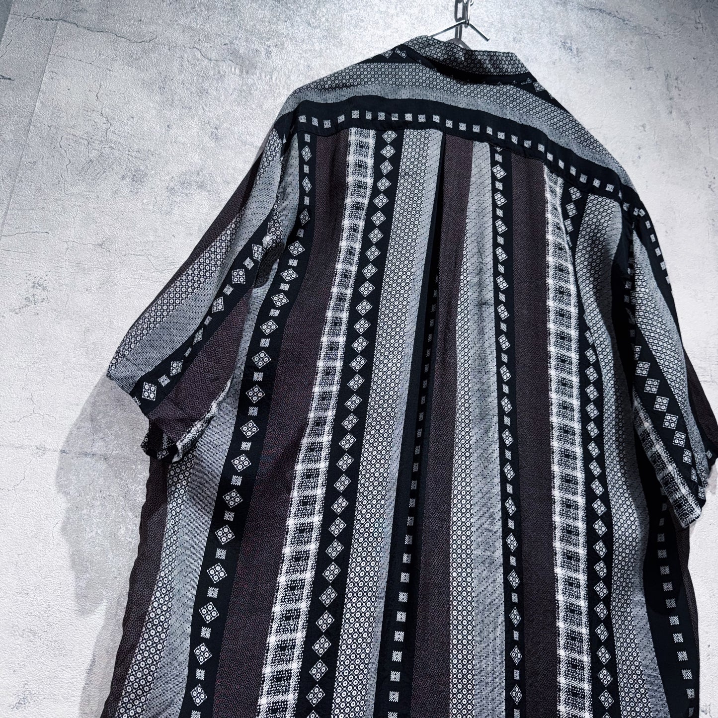 "VERSACE"switching pattern design short sleeve shirt