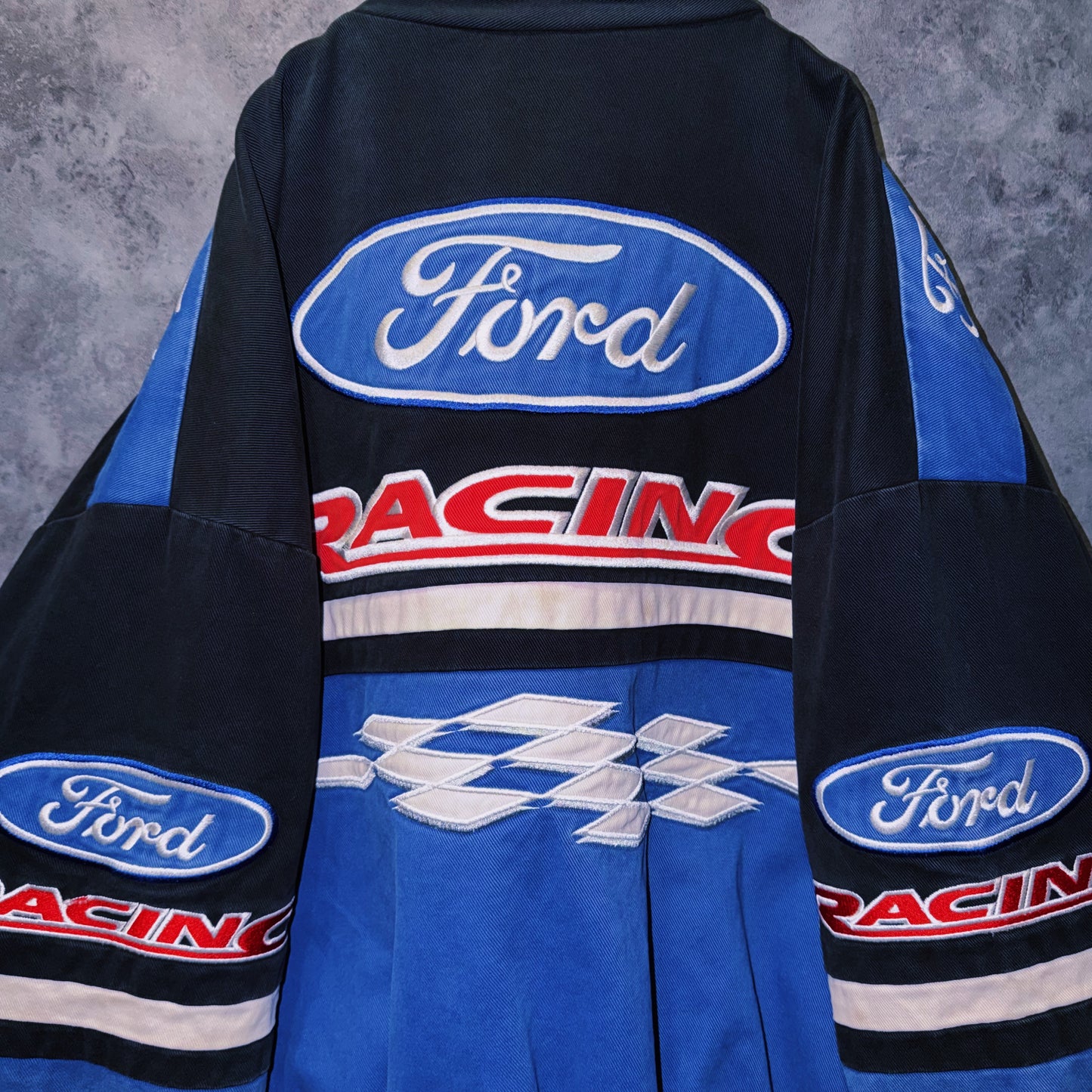 【doppio】vintage”Ford”company logo patches design racing jacket