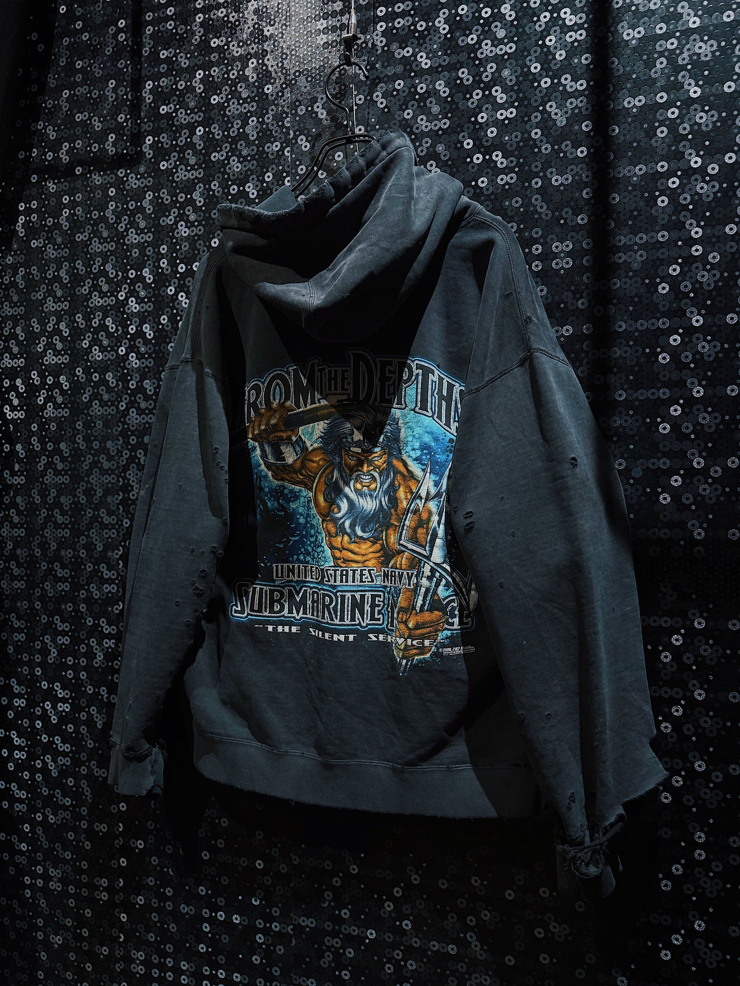 【ÆIEM】original “boro” remake U.S.N. Submarine Force hoodie pullover