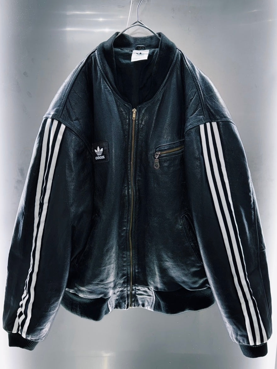 special “original re:make” vintage adidas × vintage leather jacket three stripe edition