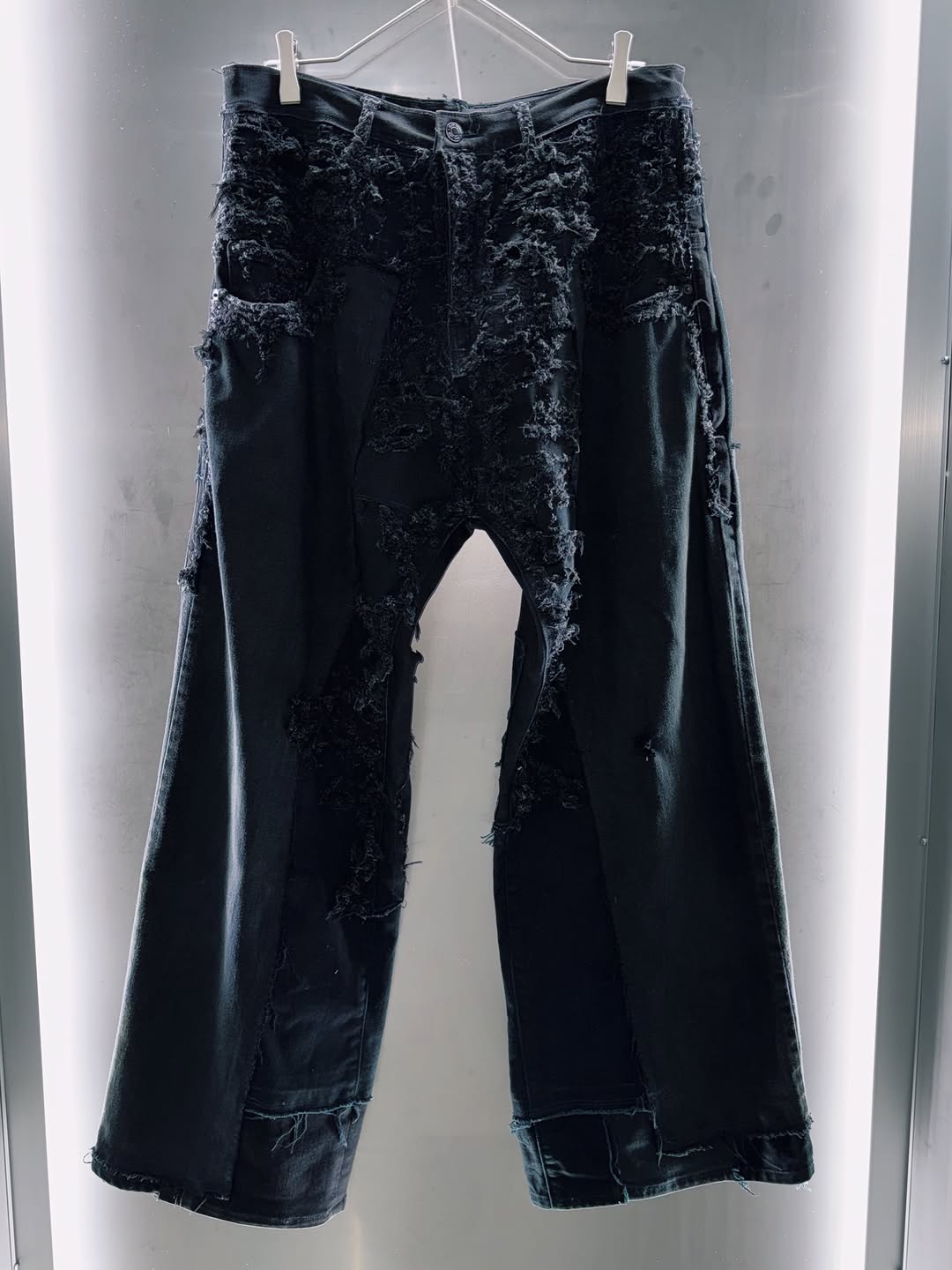 yuumu Abe Multi Layered Crash
Docking Vintage Indigo Wide Denim Pants
