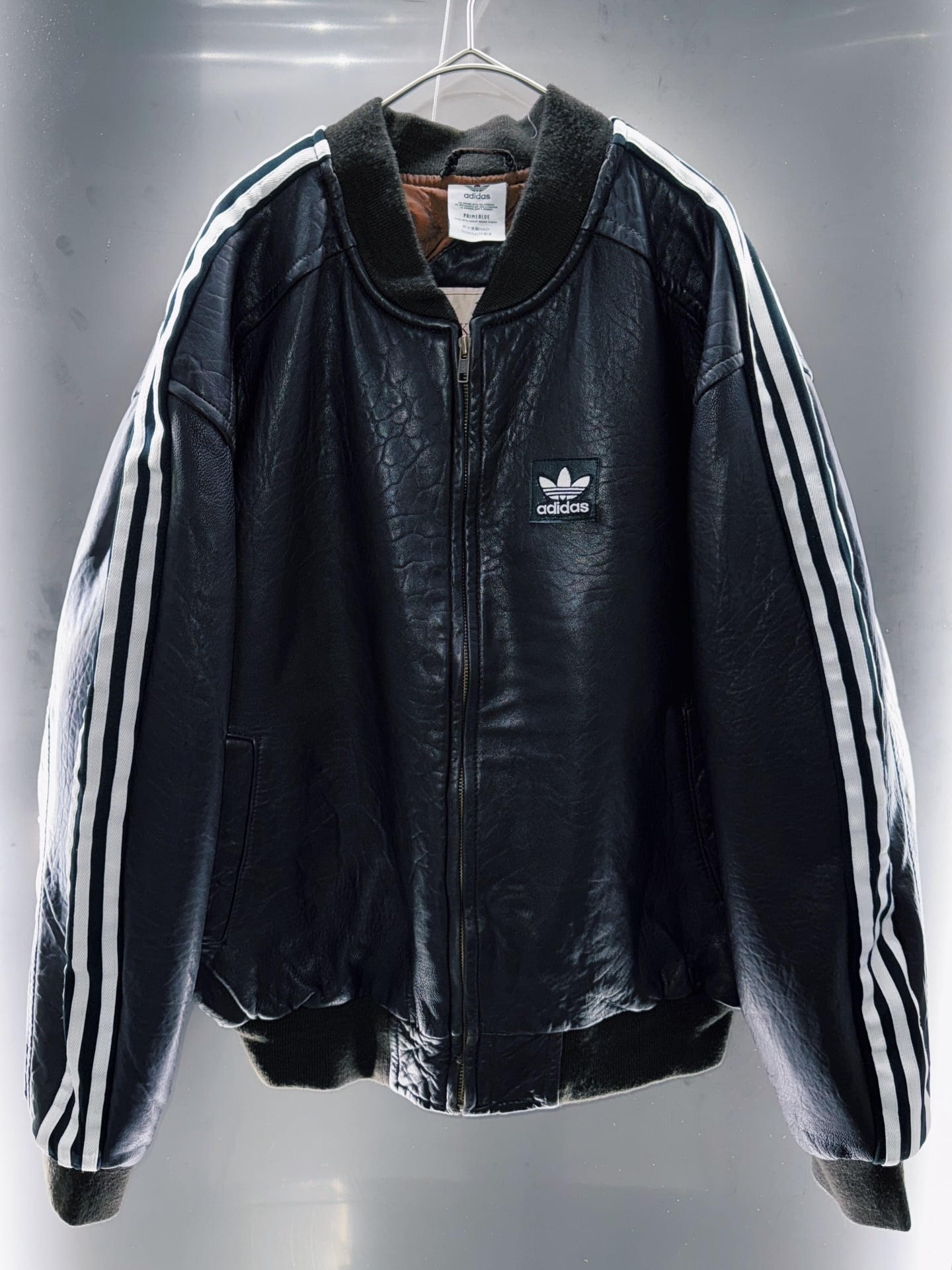 special “original re:make” vintage adidas × vintage leather jacket