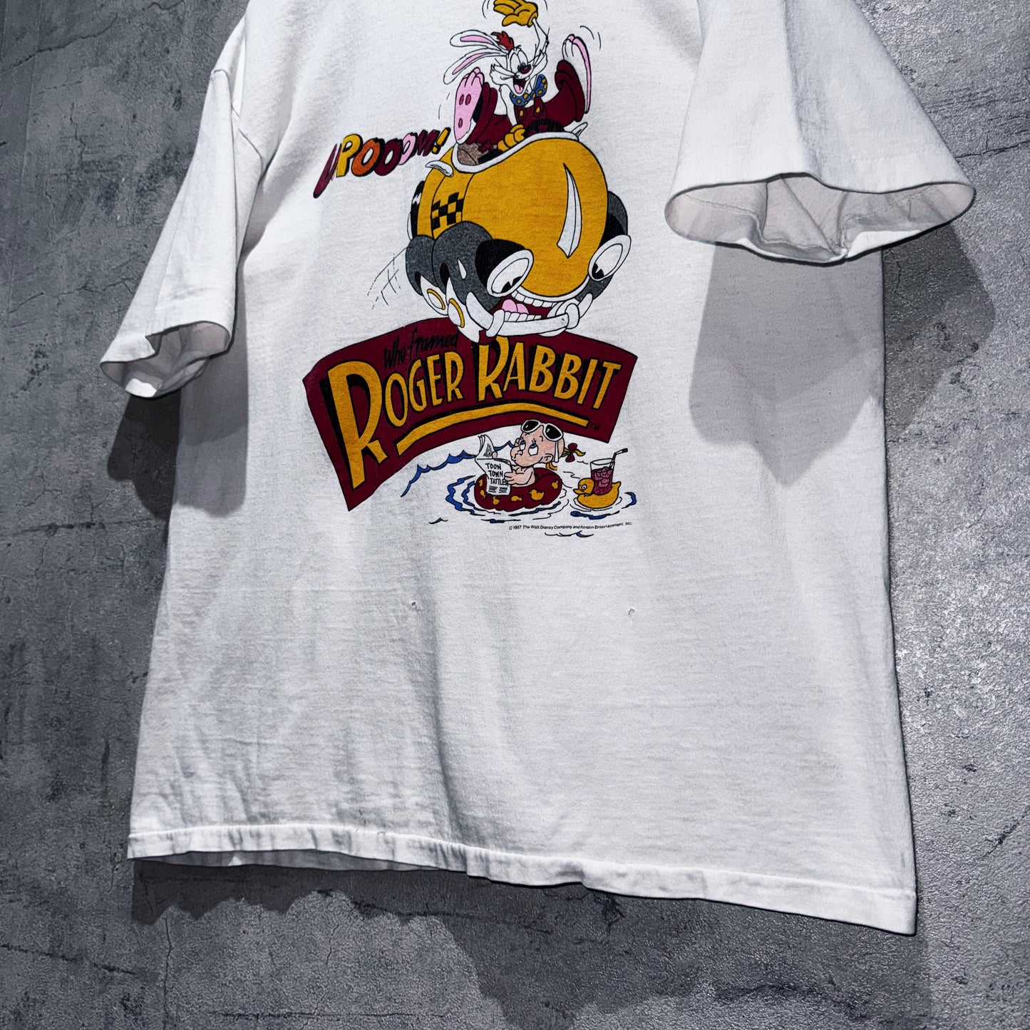80's"Disney"Who Framed Roger Rabbit Vrooom design vintage T shirt