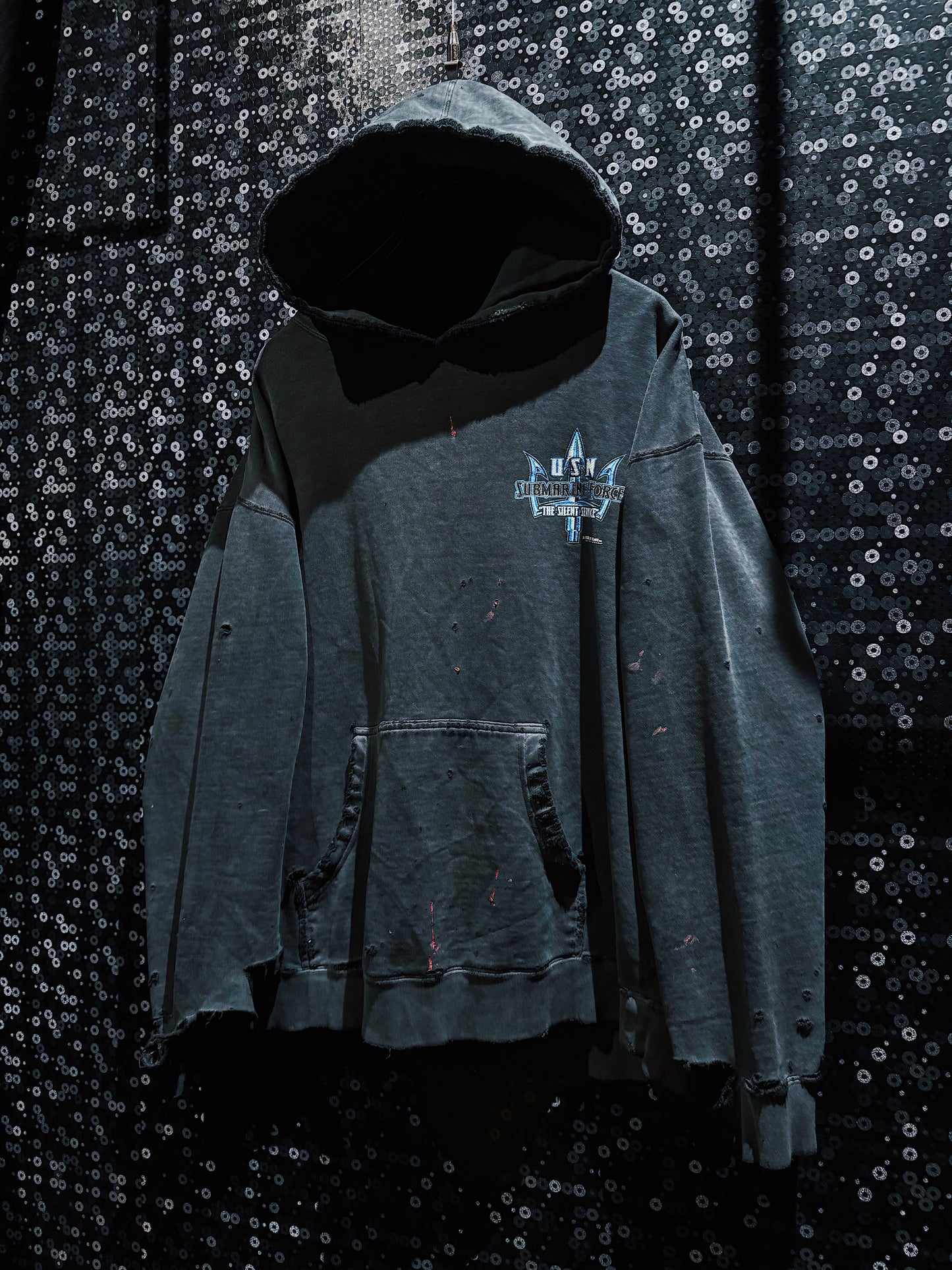 【ÆIEM】original “boro” remake U.S.N. Submarine Force hoodie pullover