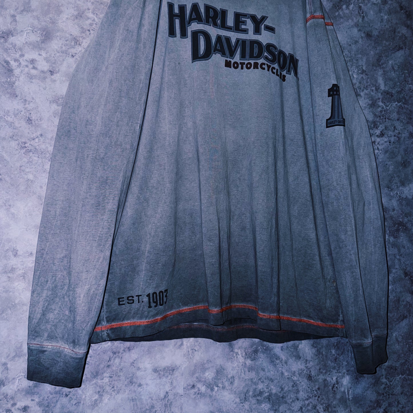【doppio】vintage “Harley-Davidson” logo print design long sleeve T-shirt
