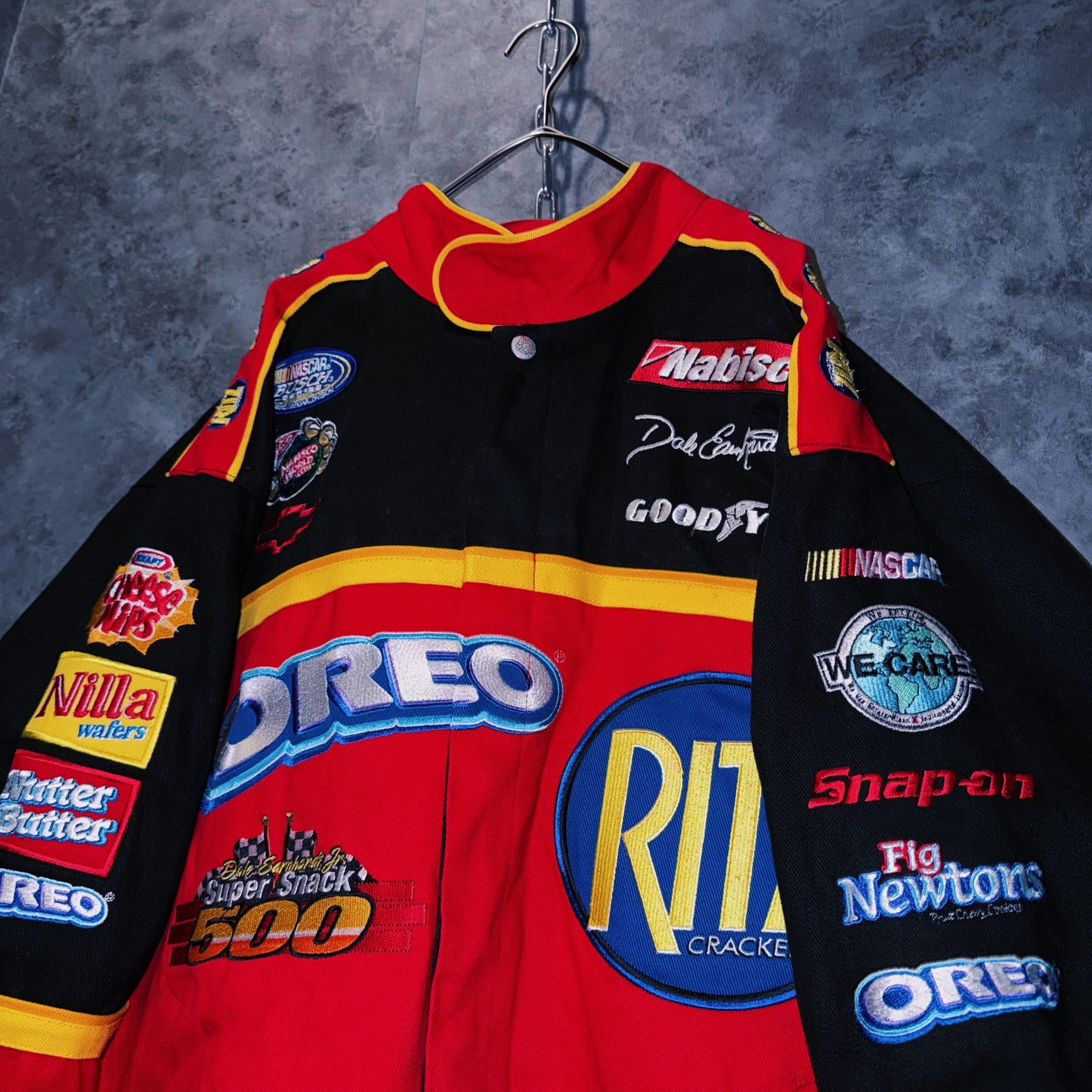 【doppio】vintage”NASCAR”company logo patches design racing jacket