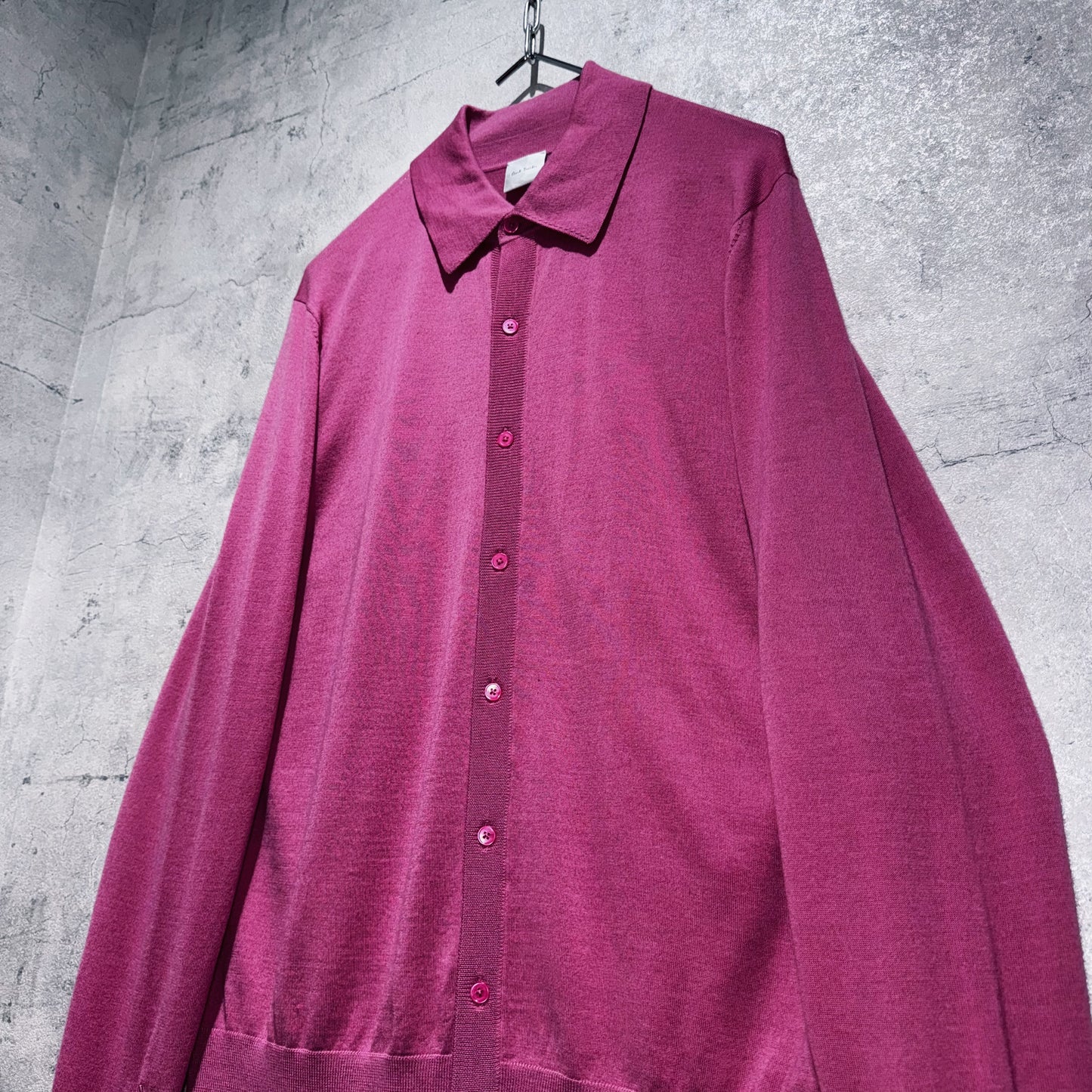 "Paul Smith"rose pink color long sleeve polo shirt