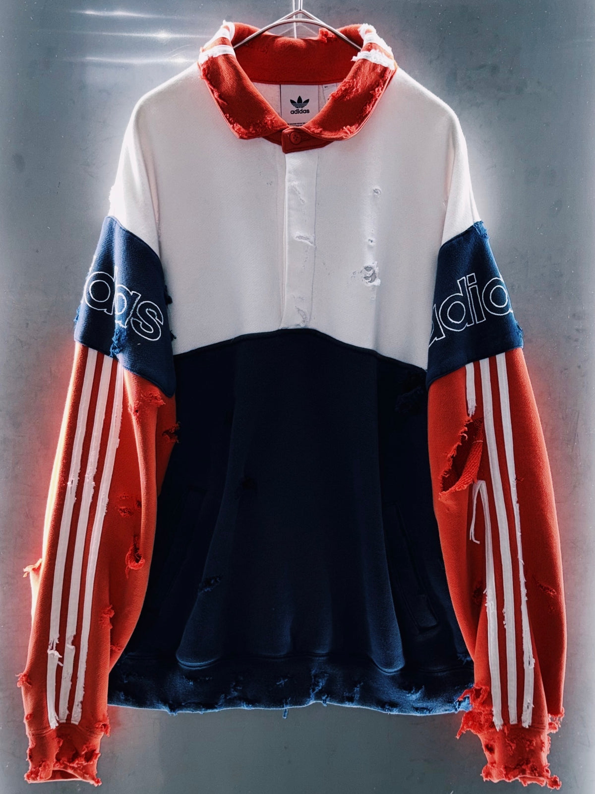special AYNE Original vintage adidas "boro" Re:make rugby pullover