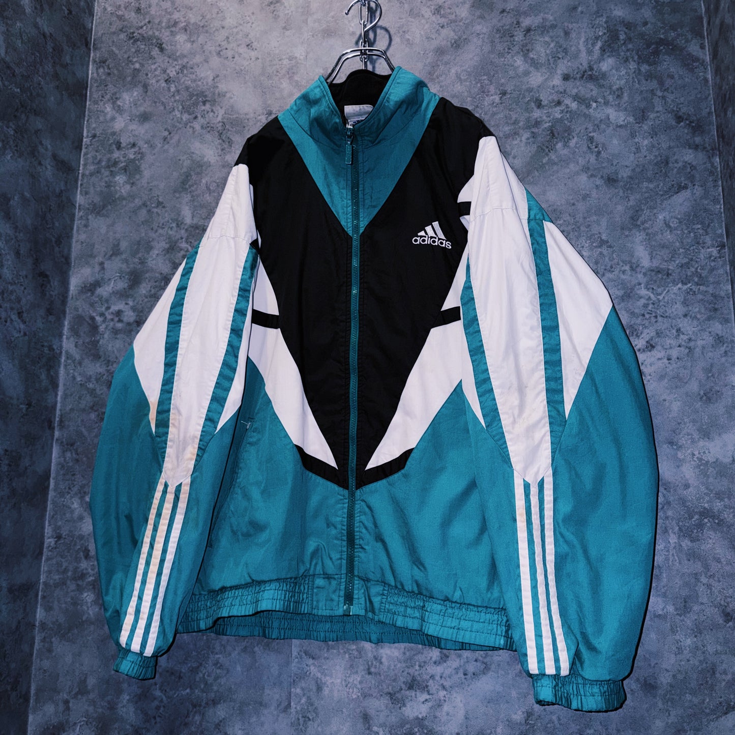 【doppio】90’s vintage “adidas” three stripe design Nylon jacket