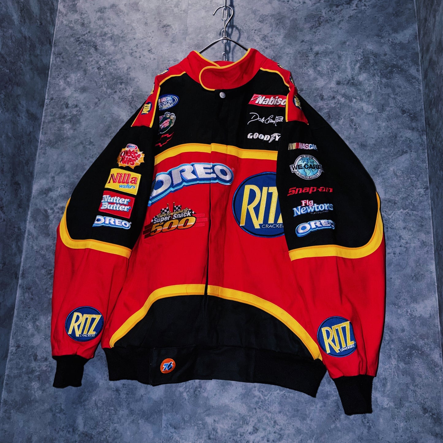 【doppio】vintage”NASCAR”company logo patches design racing jacket