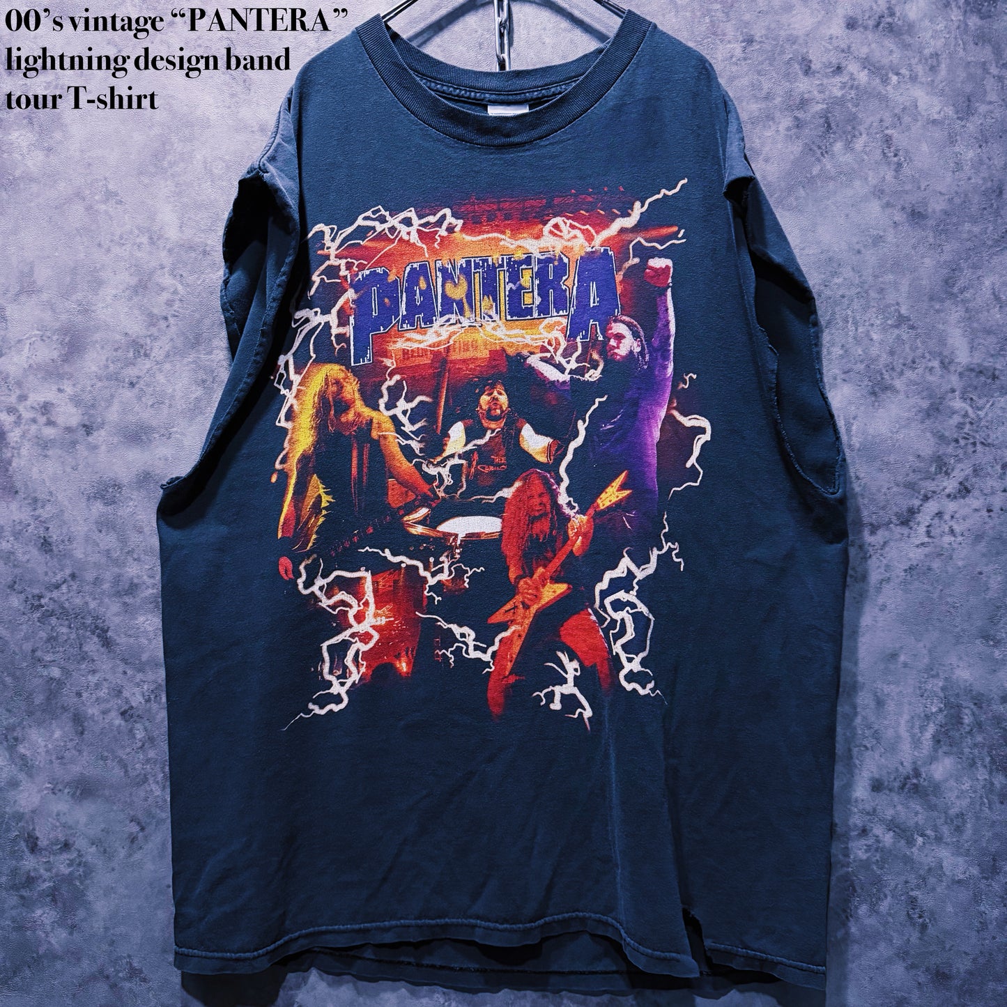 【doppio】00’s vintage “PANTERA” lightning design band tour T-shirt