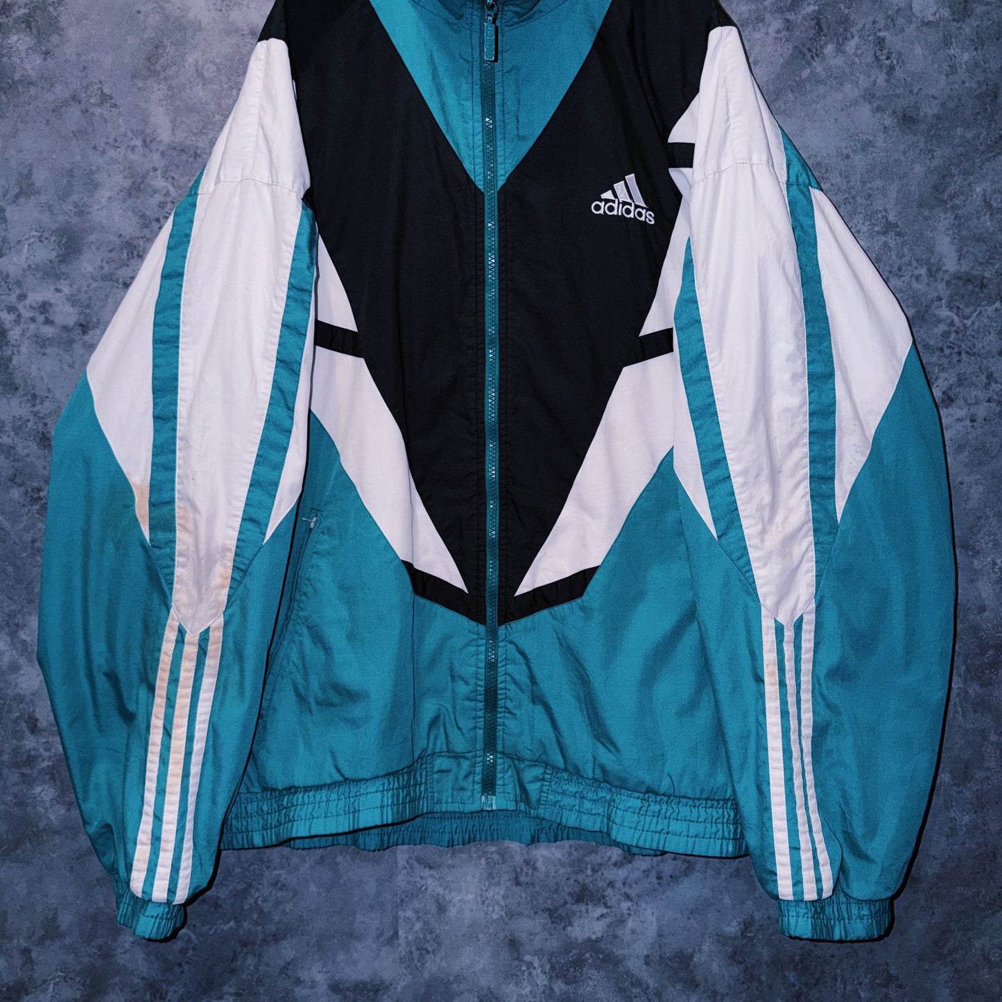 【doppio】90’s vintage “adidas” three stripe design Nylon jacket