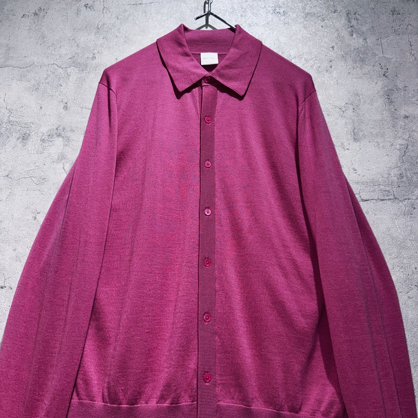 "Paul Smith"rose pink color long sleeve polo shirt