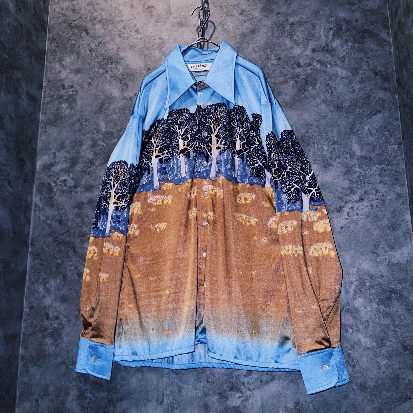 【doppio】vintage graphic design luxury collar shirt