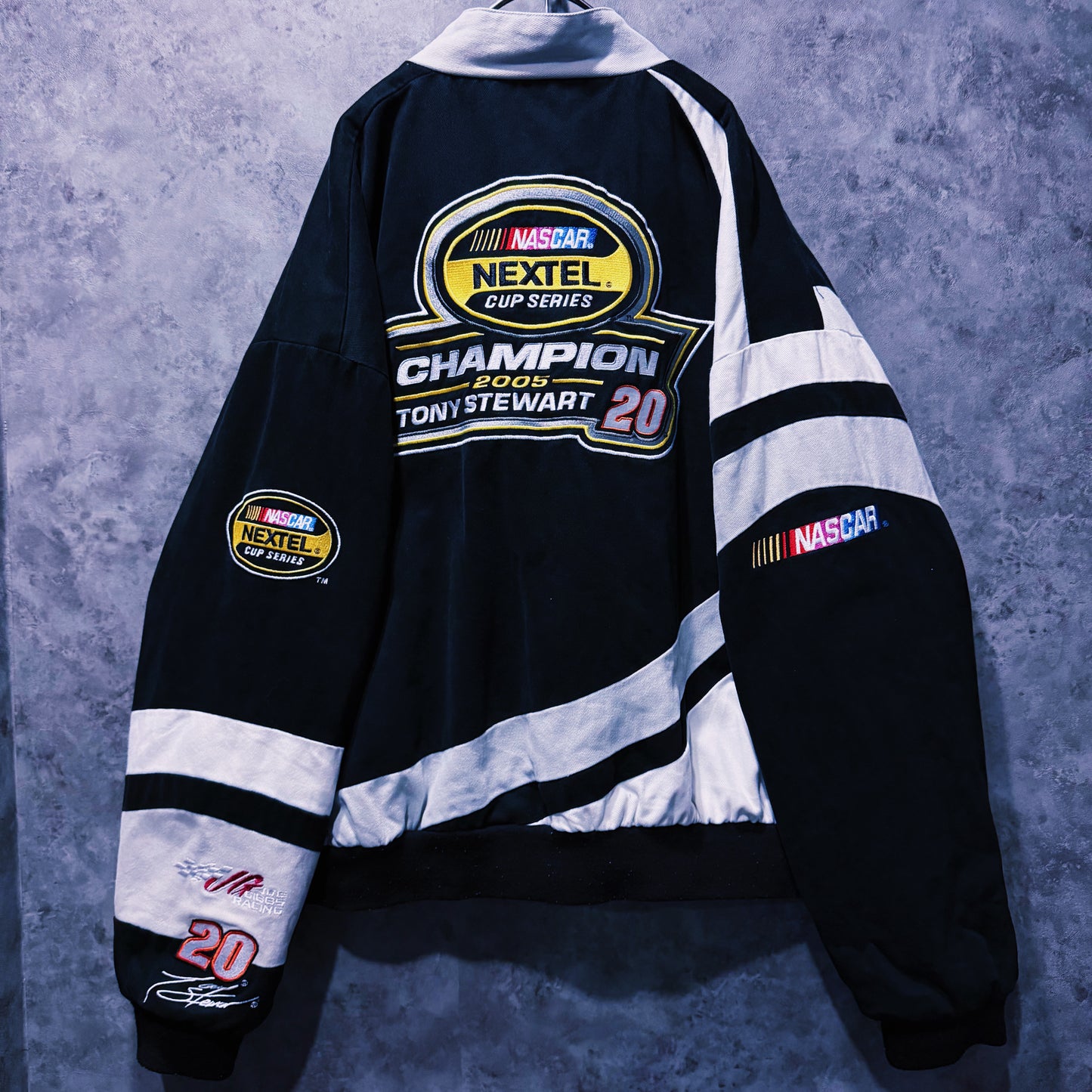 【doppio】vintage”NASCAR”company logo patches design racing jacket