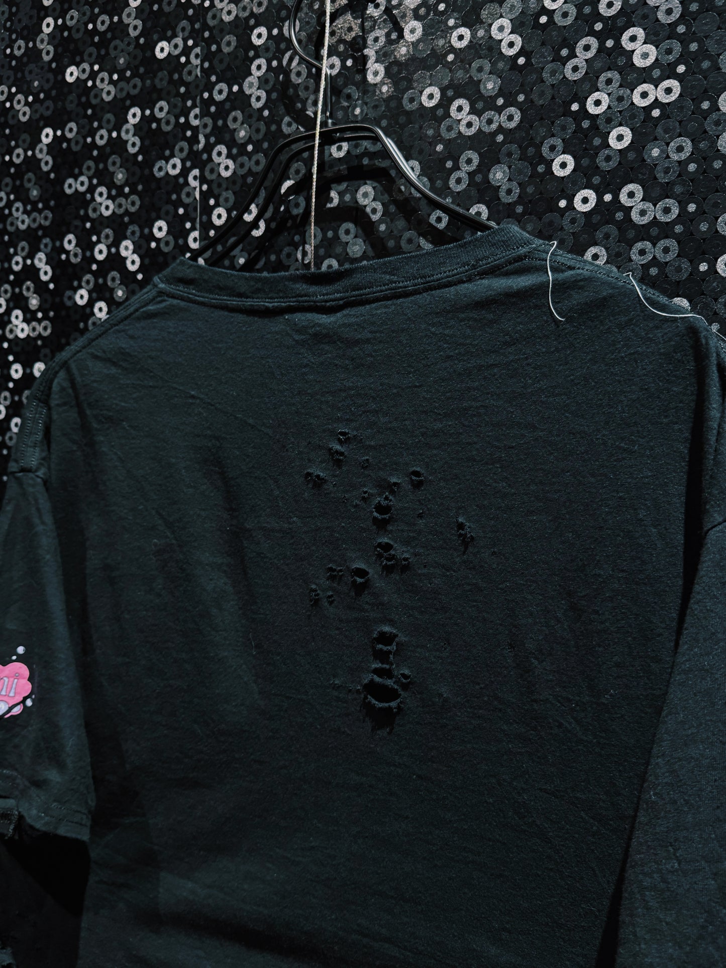 【ÆIEM】original “boro” remake Kuromi Natural Damage T-shirt