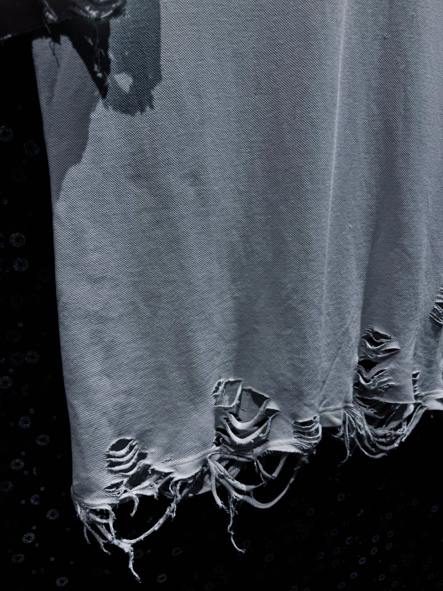 【ÆIEM】original”boro”remake adidas Trefoil Destroy Polo Shirt “white DUST”