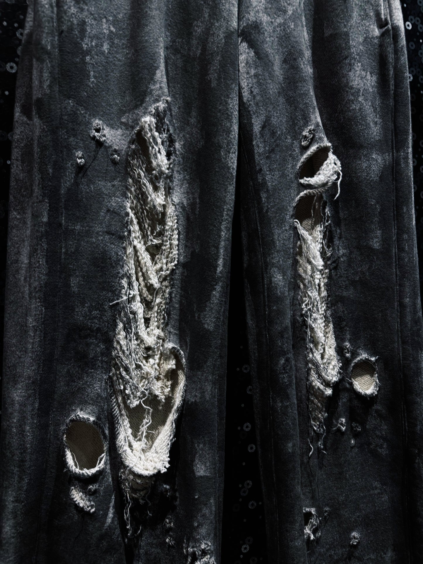 【ÆIEM】再倖築 Ash Damage Wide Sweat Pants