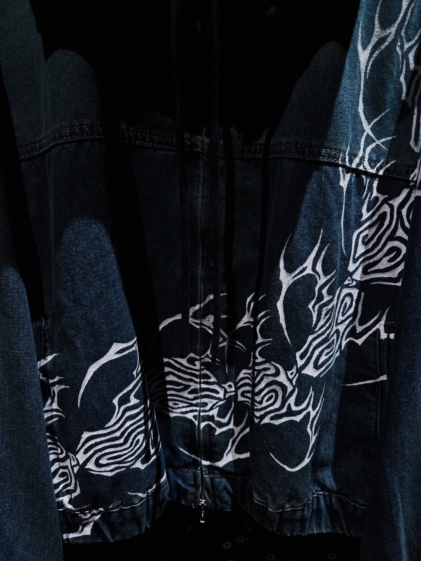 【ÆIEM】“RƎ:STANCE” Hand-Painted Denim Hoodie