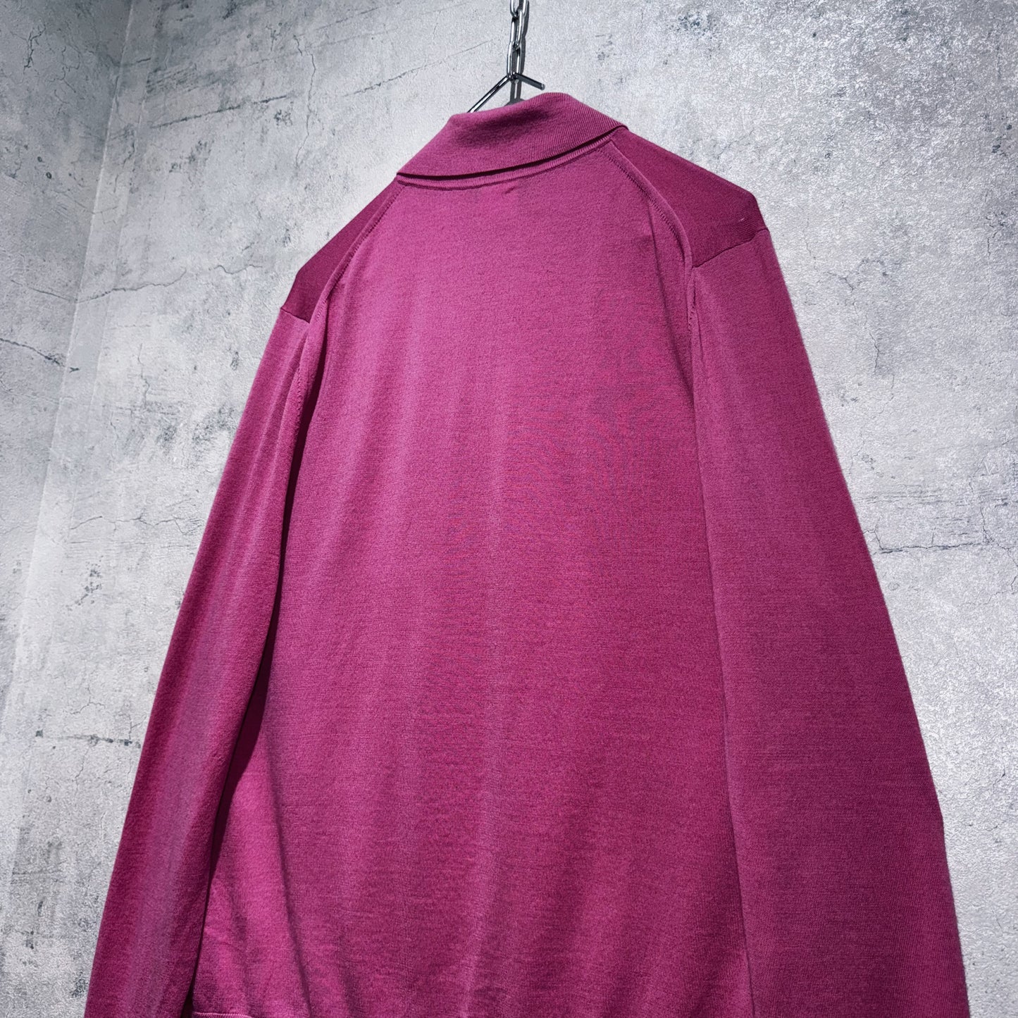 "Paul Smith"rose pink color long sleeve polo shirt