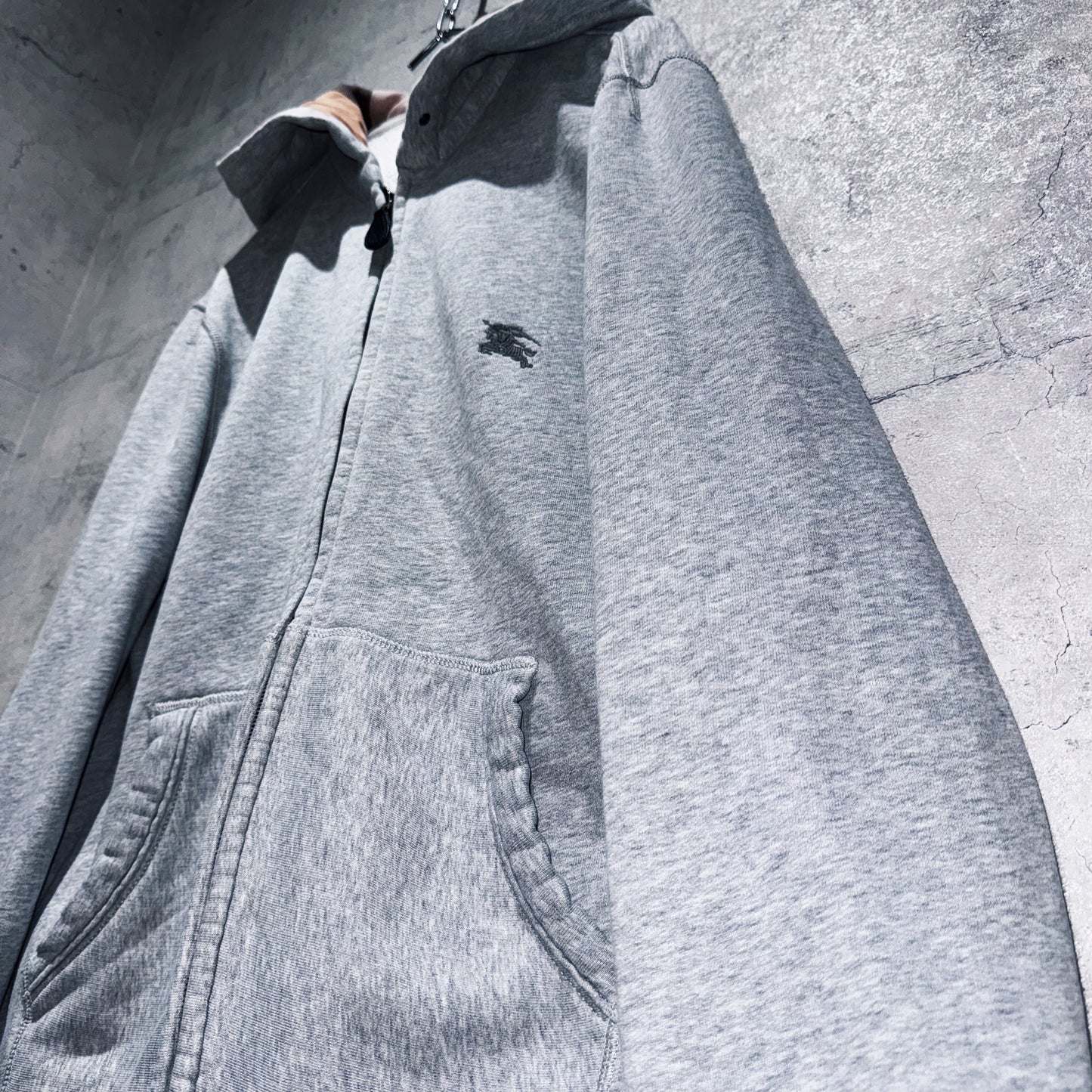 "BURBERRY"nova check pattern design zip-up hoodie