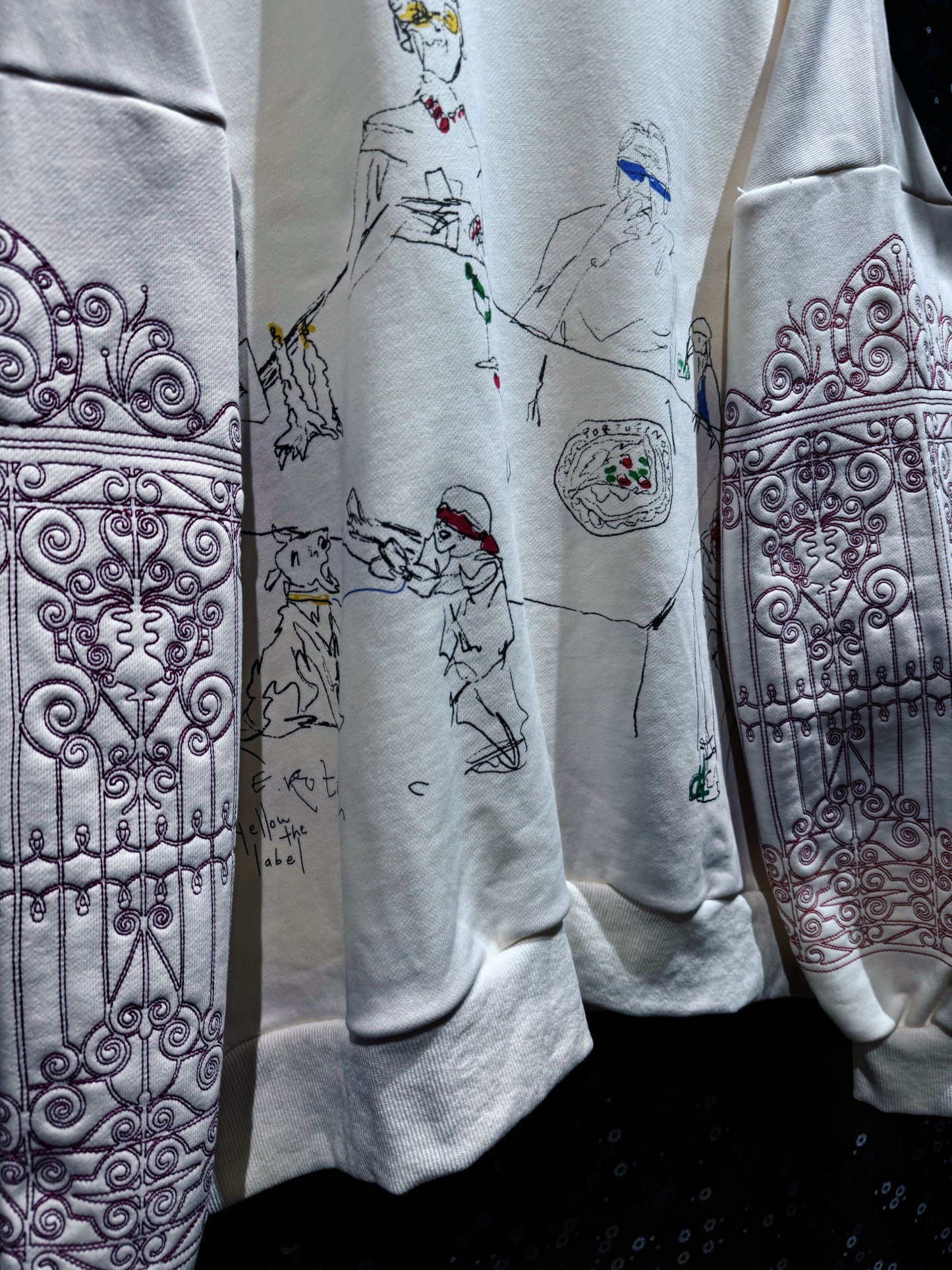 【ÆIEM】Vintage Embroidery Art Mock Neck Sweat