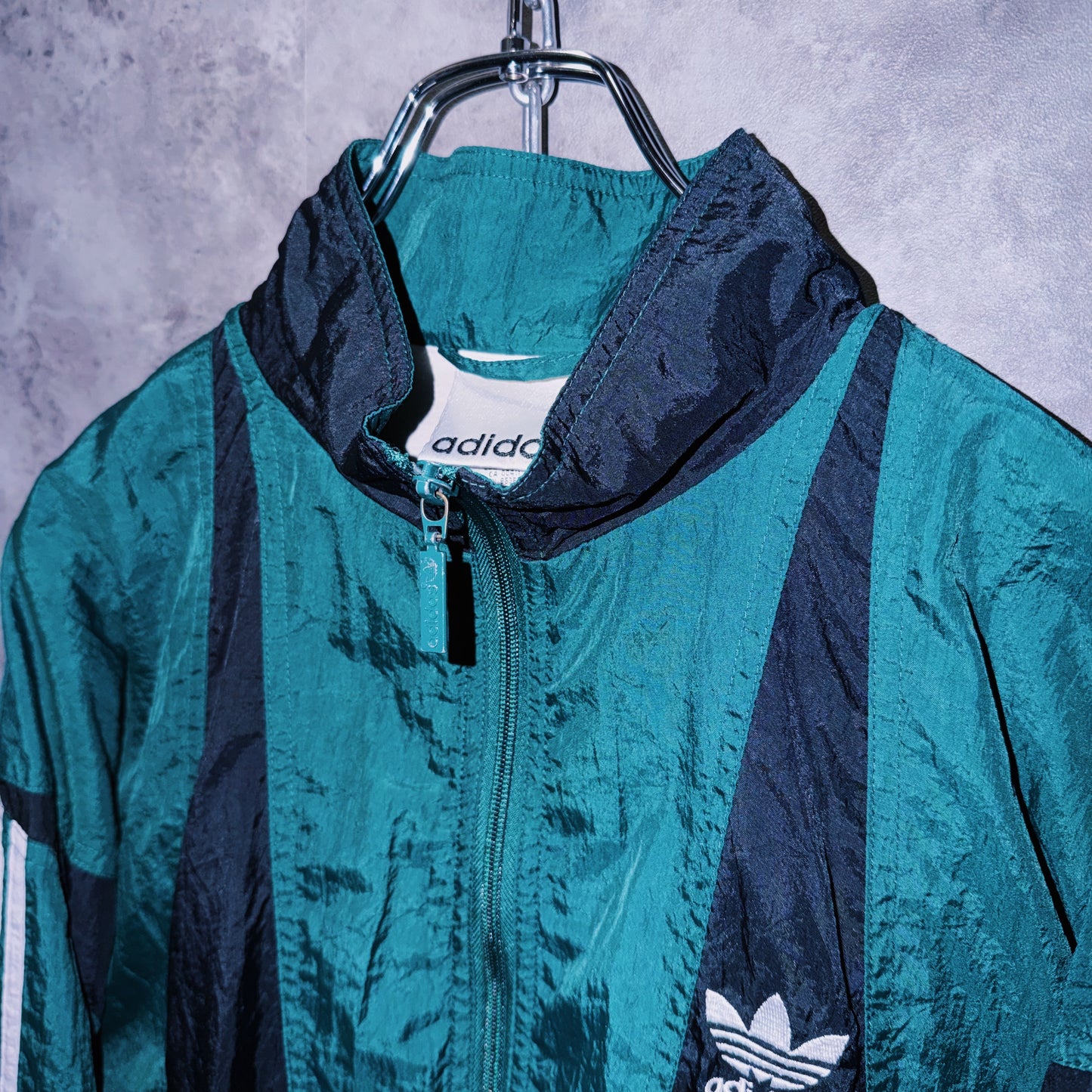【doppio】90’s vintage “adidas” three stripe design Nylon jacket