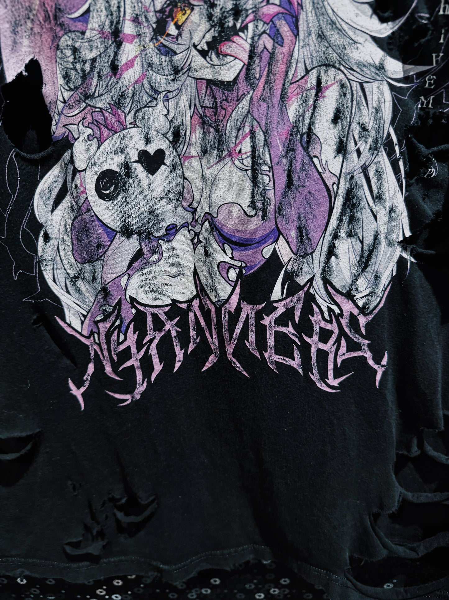 【ÆIEM】Natural “boro” Remake Gothic Anime Graphic T-shirt