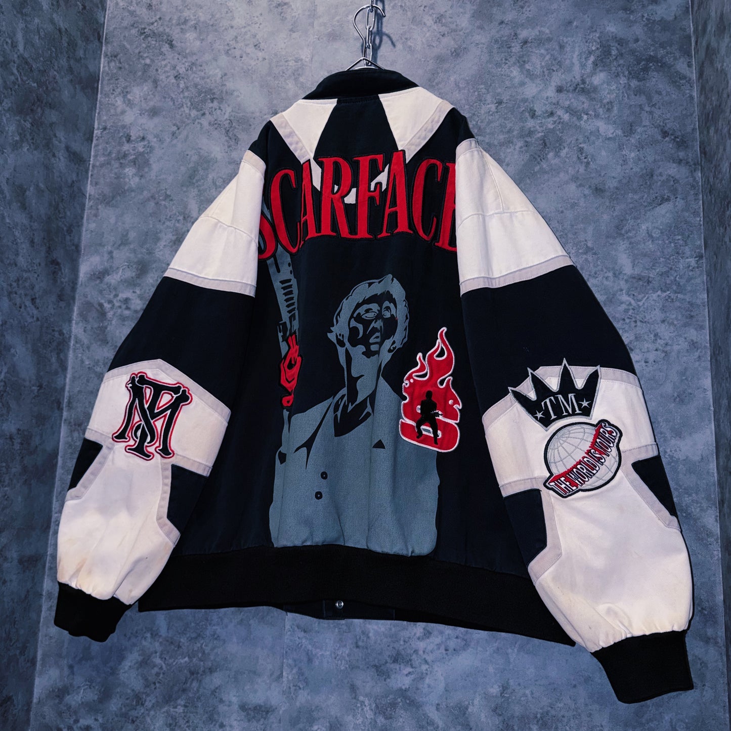 【doppio】vintage “SCARFACE” fire pattern design jacket