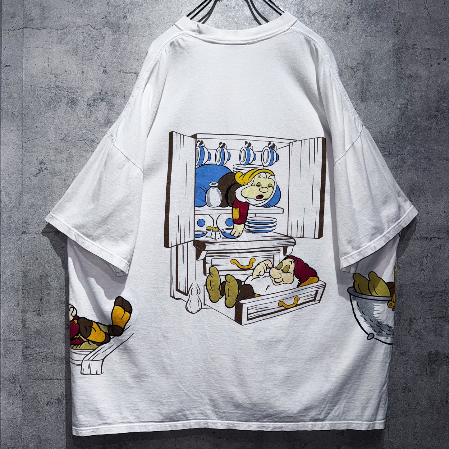 90's"Snow White"The Seven Dwarfs graphic design loose T shirt