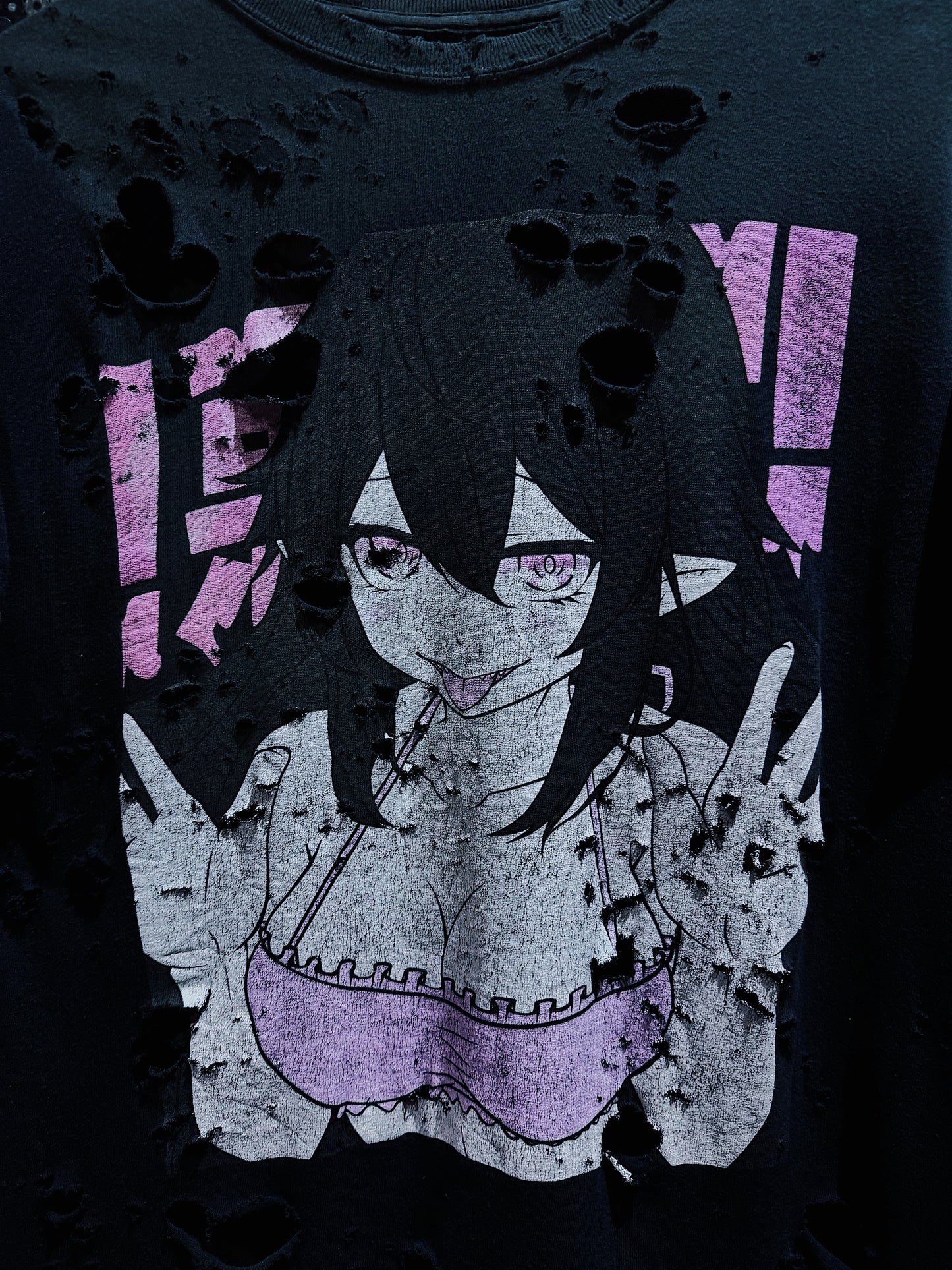 【ÆIEM】original “boro” remake Succubus Girl Graphic T-shirt