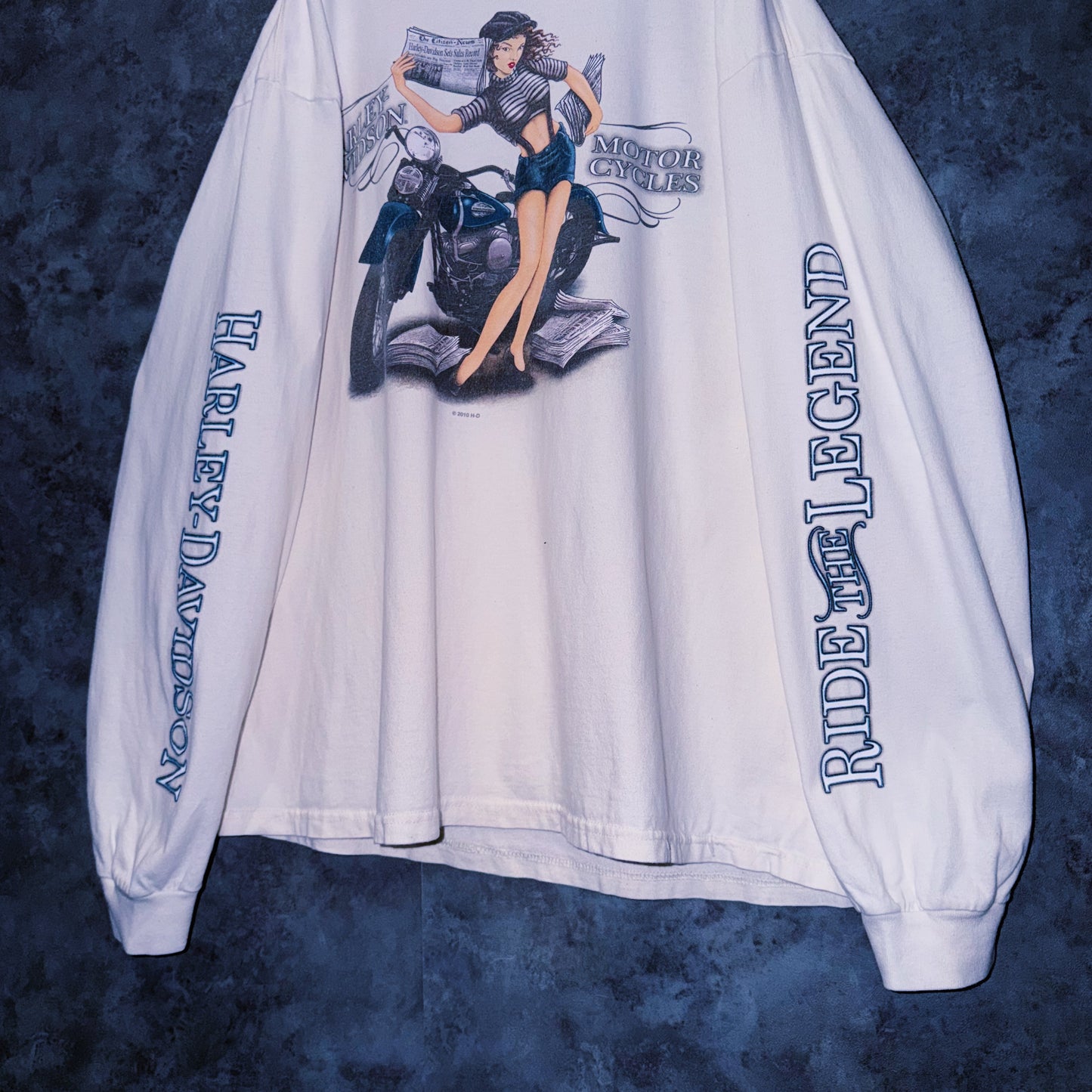 【doppio】vintage “Harley-Davidson” hot girl print design long sleeve T-shirt