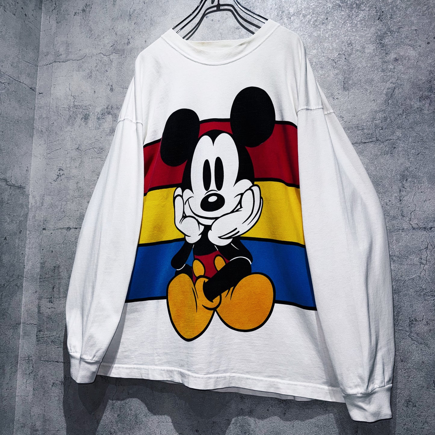 90's"Mickey Mouse"old design graphic long sleeve T shirt