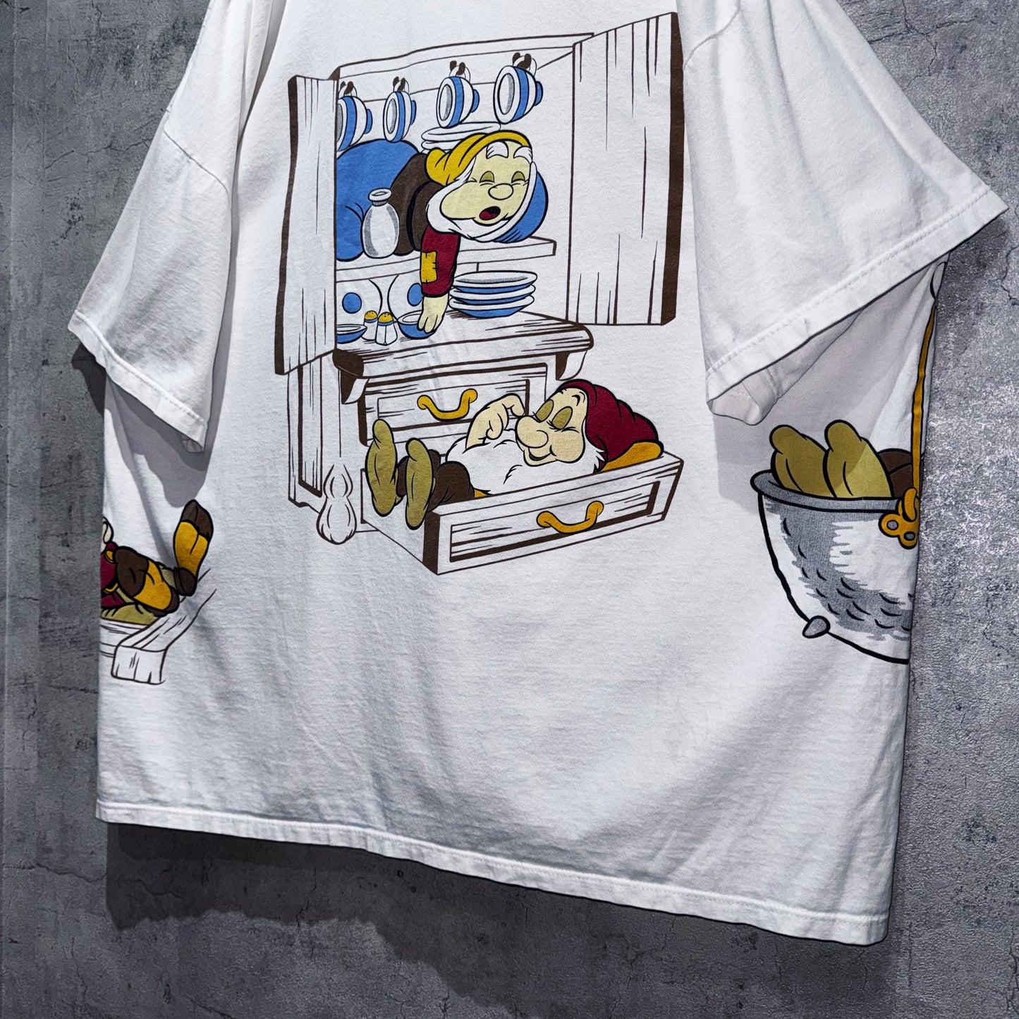 90's"Snow White"The Seven Dwarfs graphic design loose T shirt
