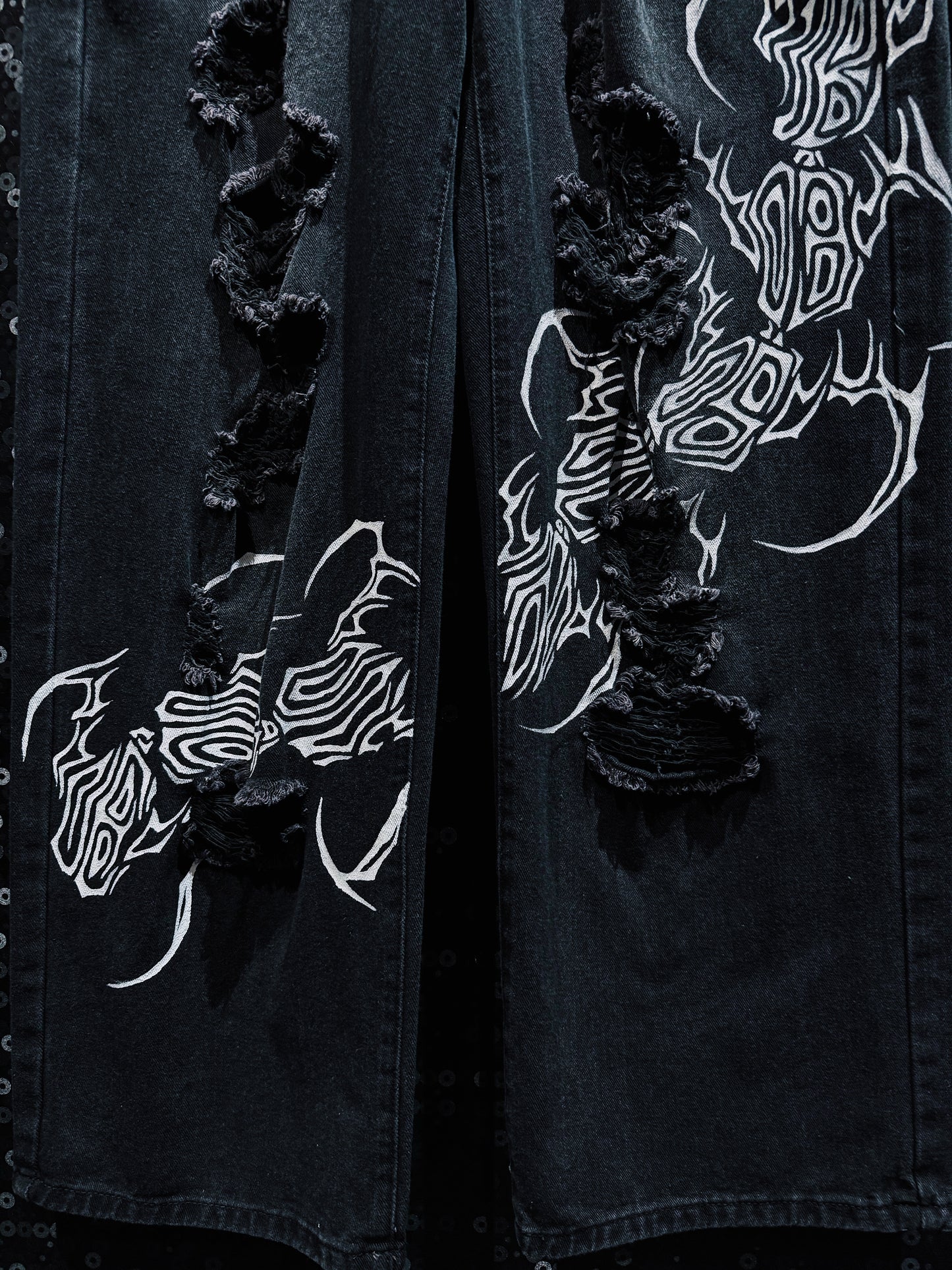 【ÆIEM】"RƎ:STANCE” Hand-Painted Reconstructed Denim