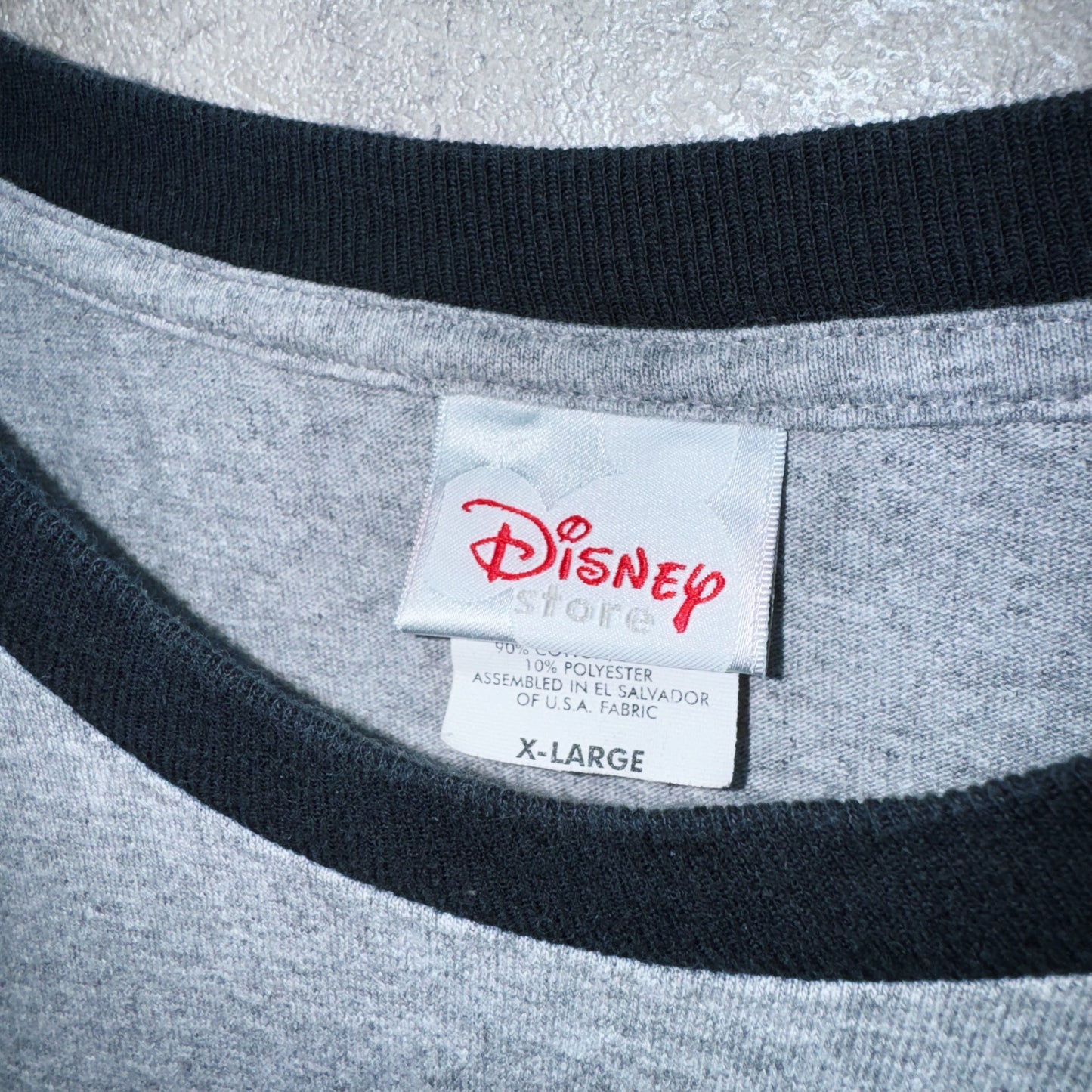 00's"Mickey Mouse"single design graphic print ringer T shirt