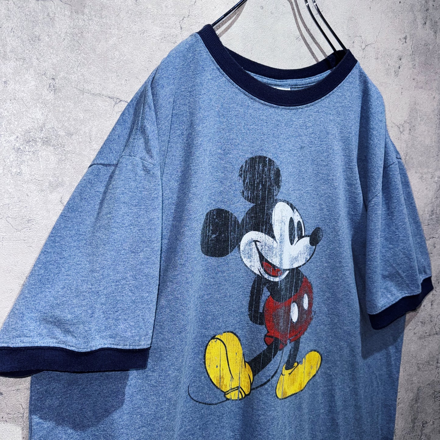 "Mickey Mouse"single design graphic print ringer T shirt
