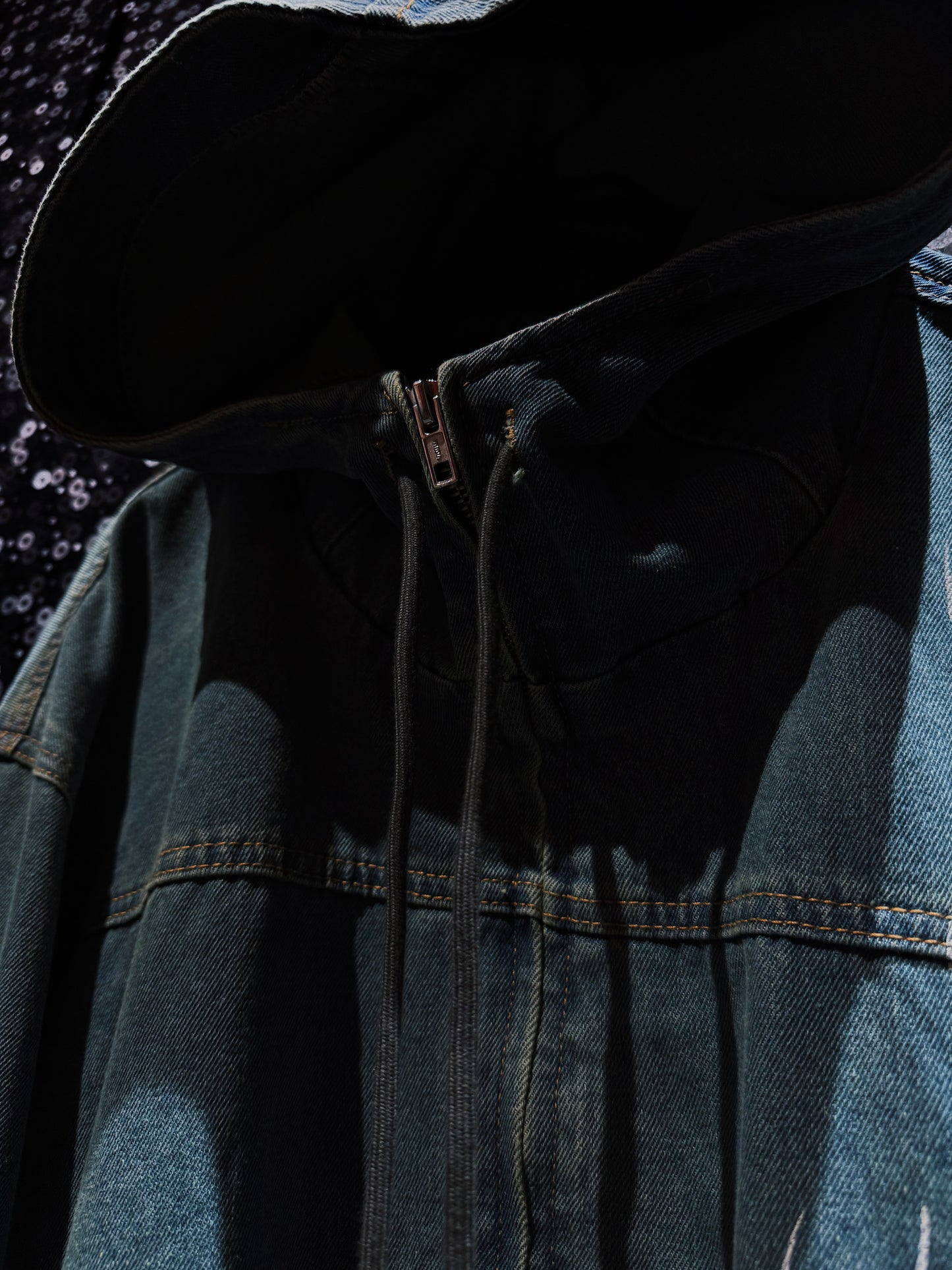 【ÆIEM】“RƎ:STANCE” Hand-Painted Denim Hoodie