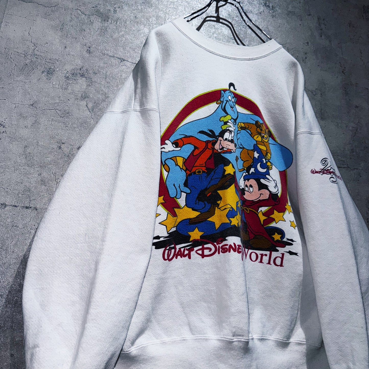 90's"Disney"WDW 25anniversary design characters pullover  sweat