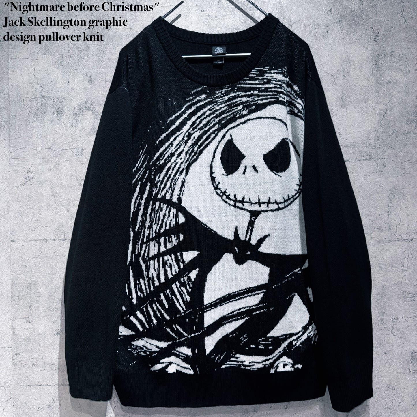 "Nightmare before Christmas"Jack Skellington graphic design pullover knit