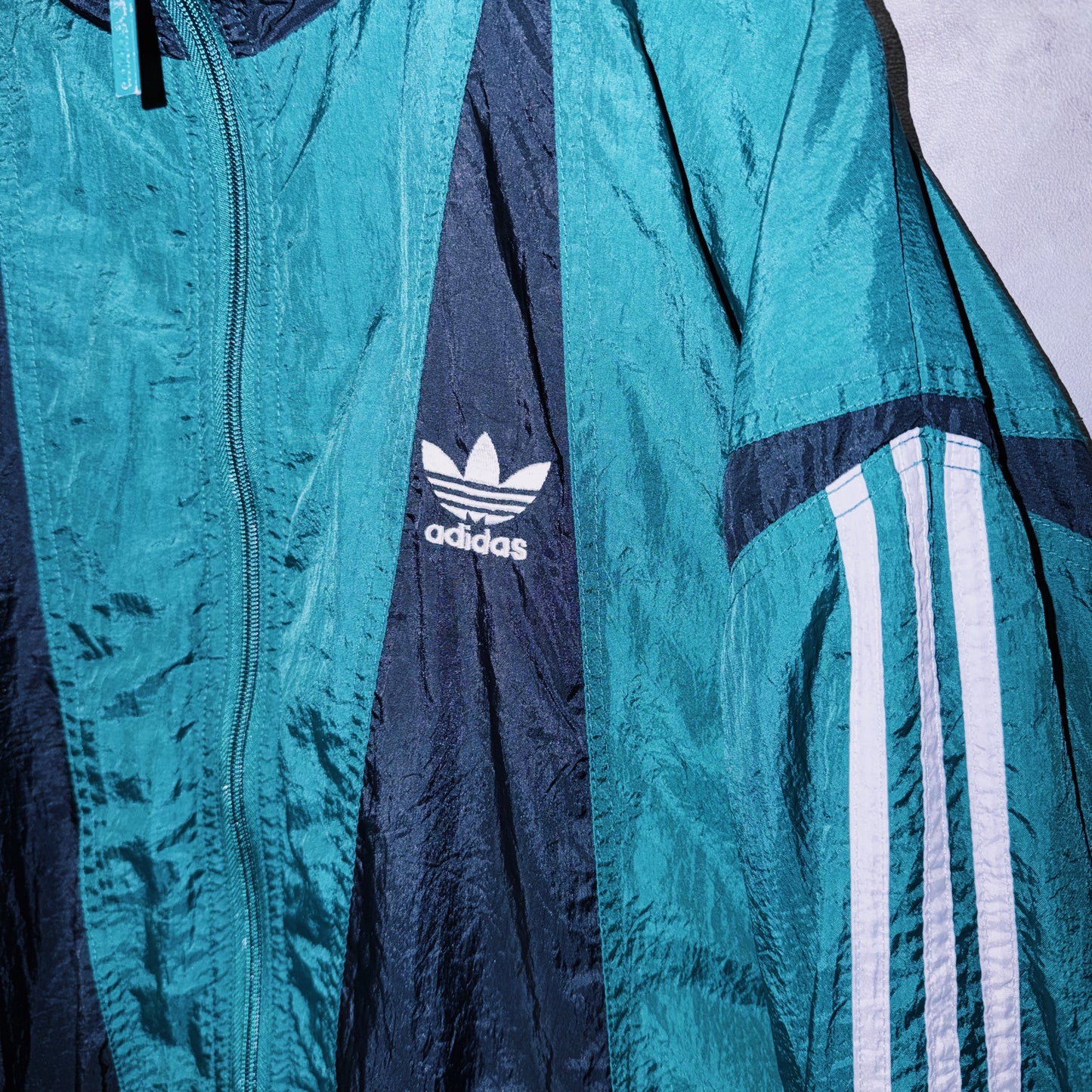 【doppio】90’s vintage “adidas” three stripe design Nylon jacket