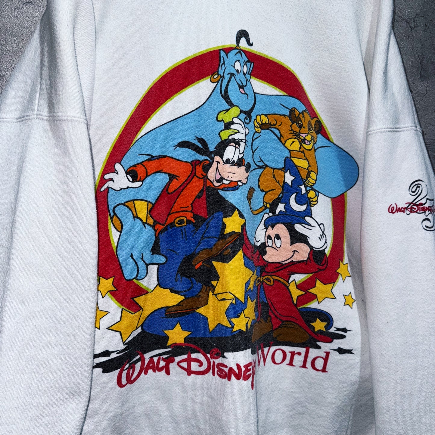 90's"Disney"WDW 25anniversary design characters pullover  sweat