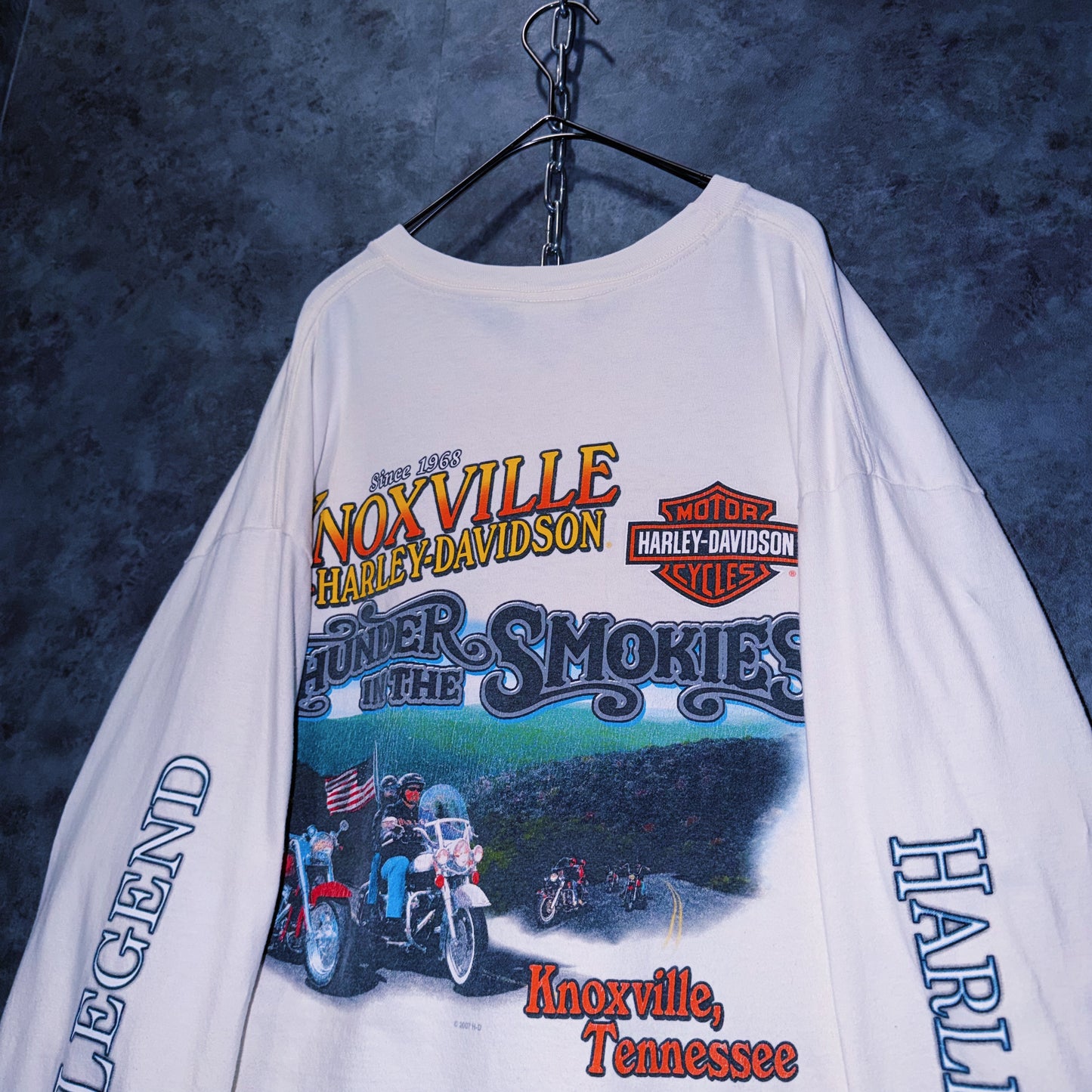 【doppio】vintage “Harley-Davidson” hot girl print design long sleeve T-shirt